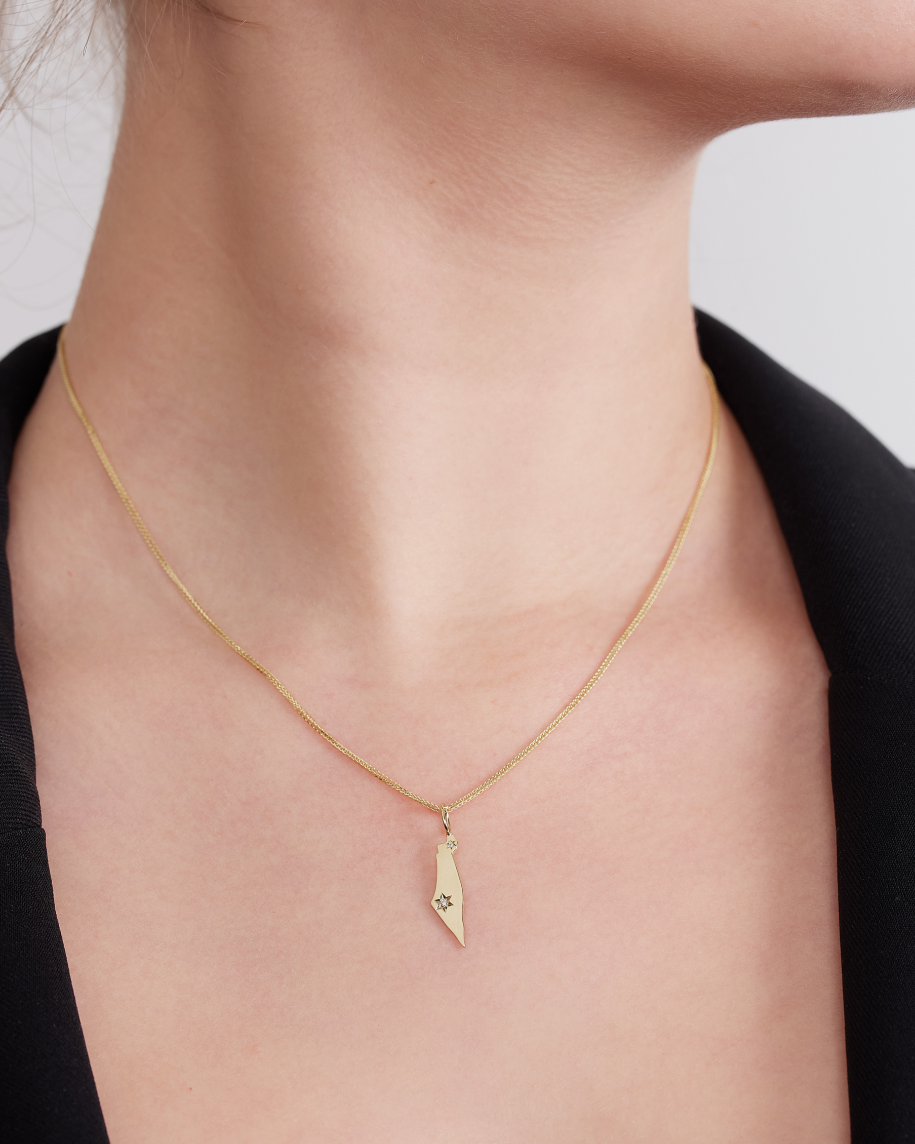 Israel Gold pendant With Diamonds