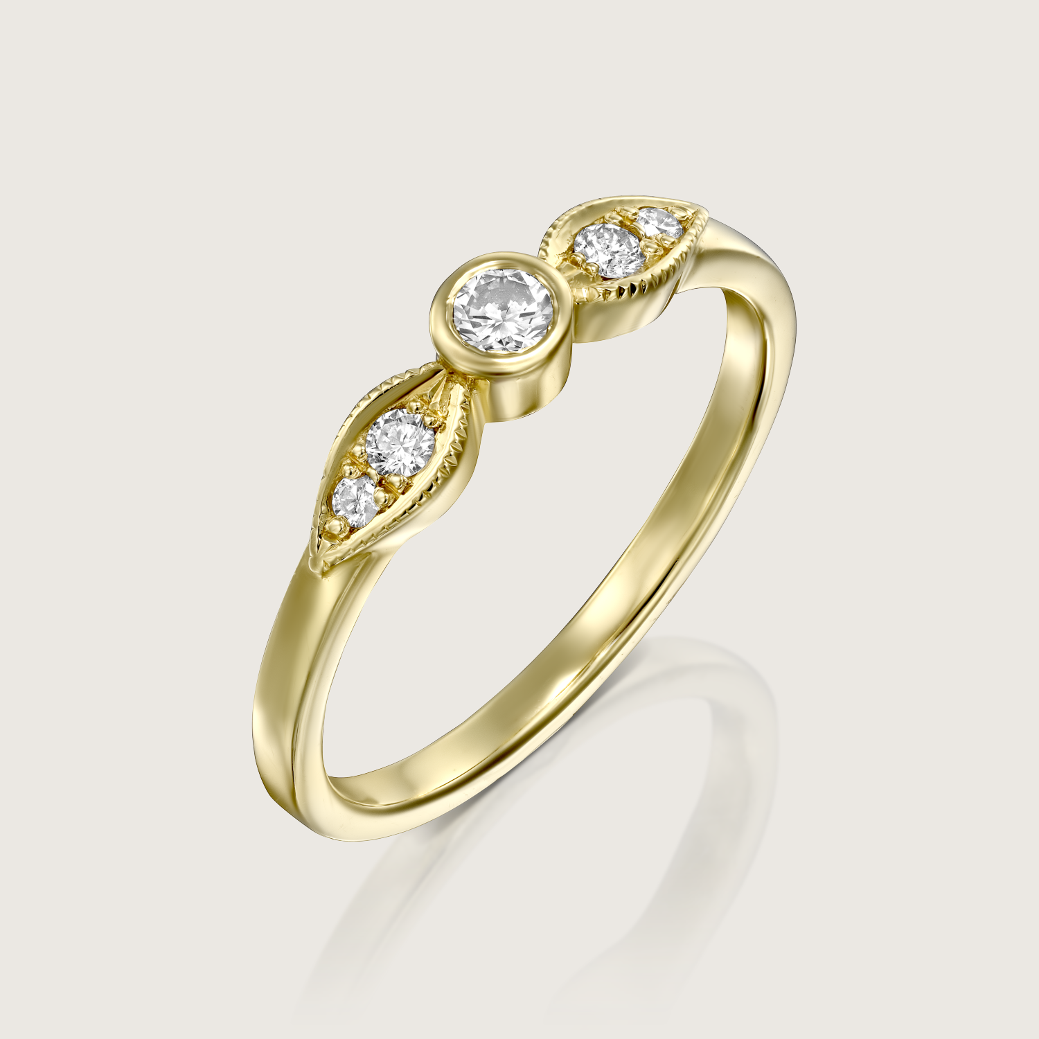 Heleni Gold Ring White 3mm Diamond