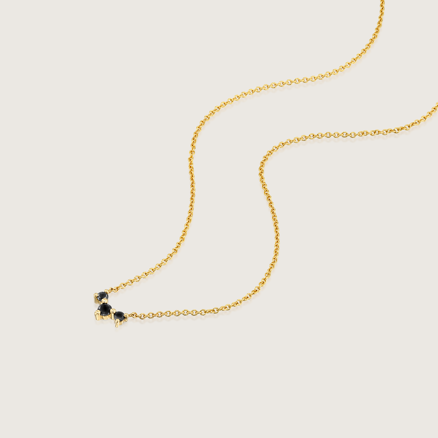Frida Necklace with Black Diamonds