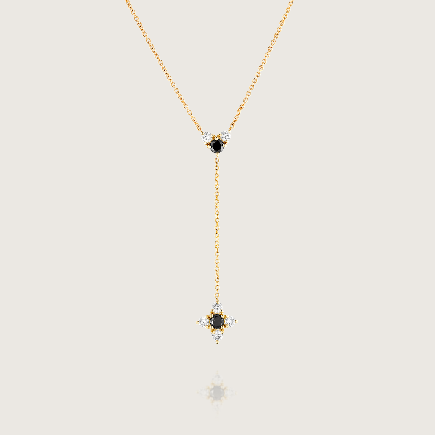 Alexandra Gold Necklace Black & White Diamonds