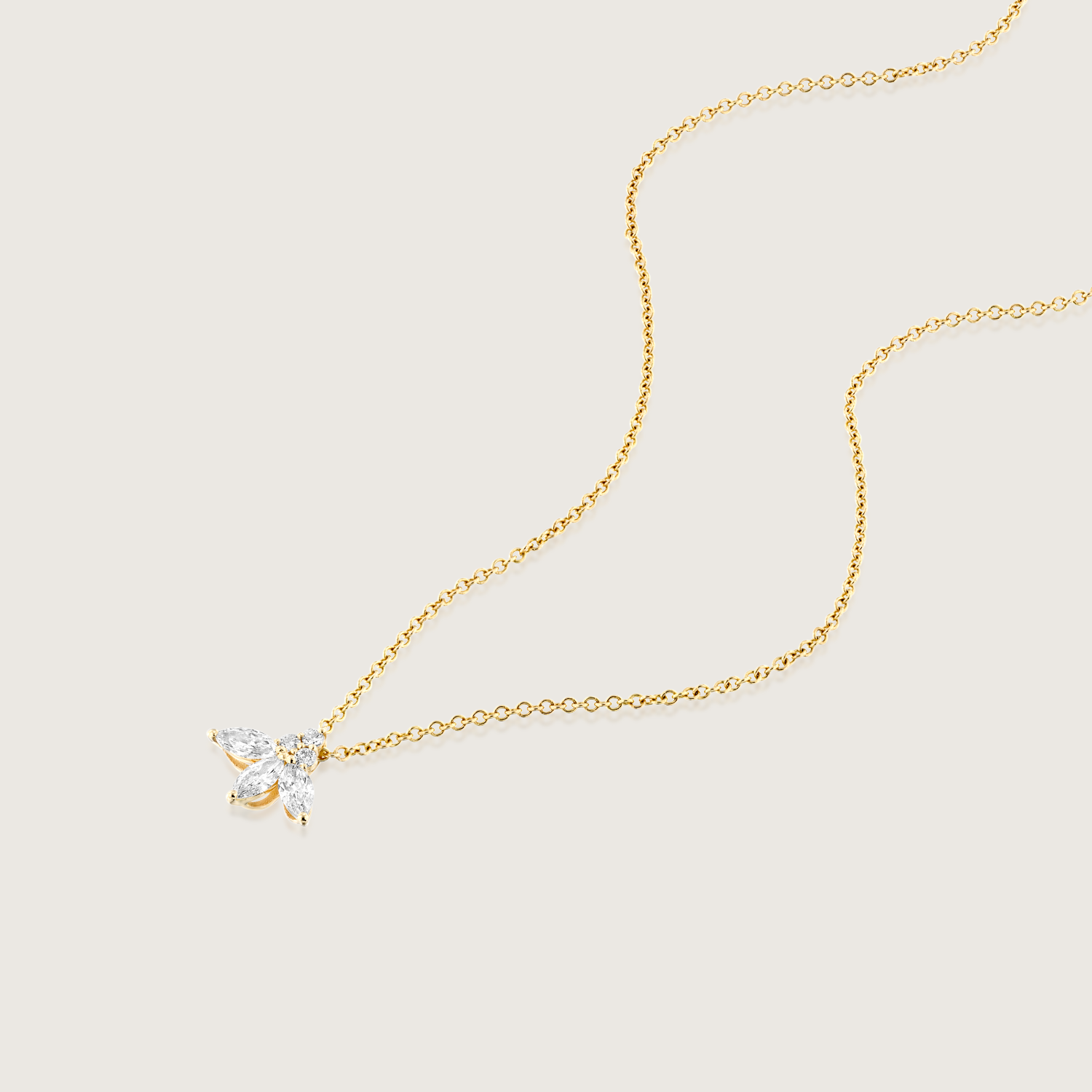 Jeanne Poisson Necklace White Diamonds