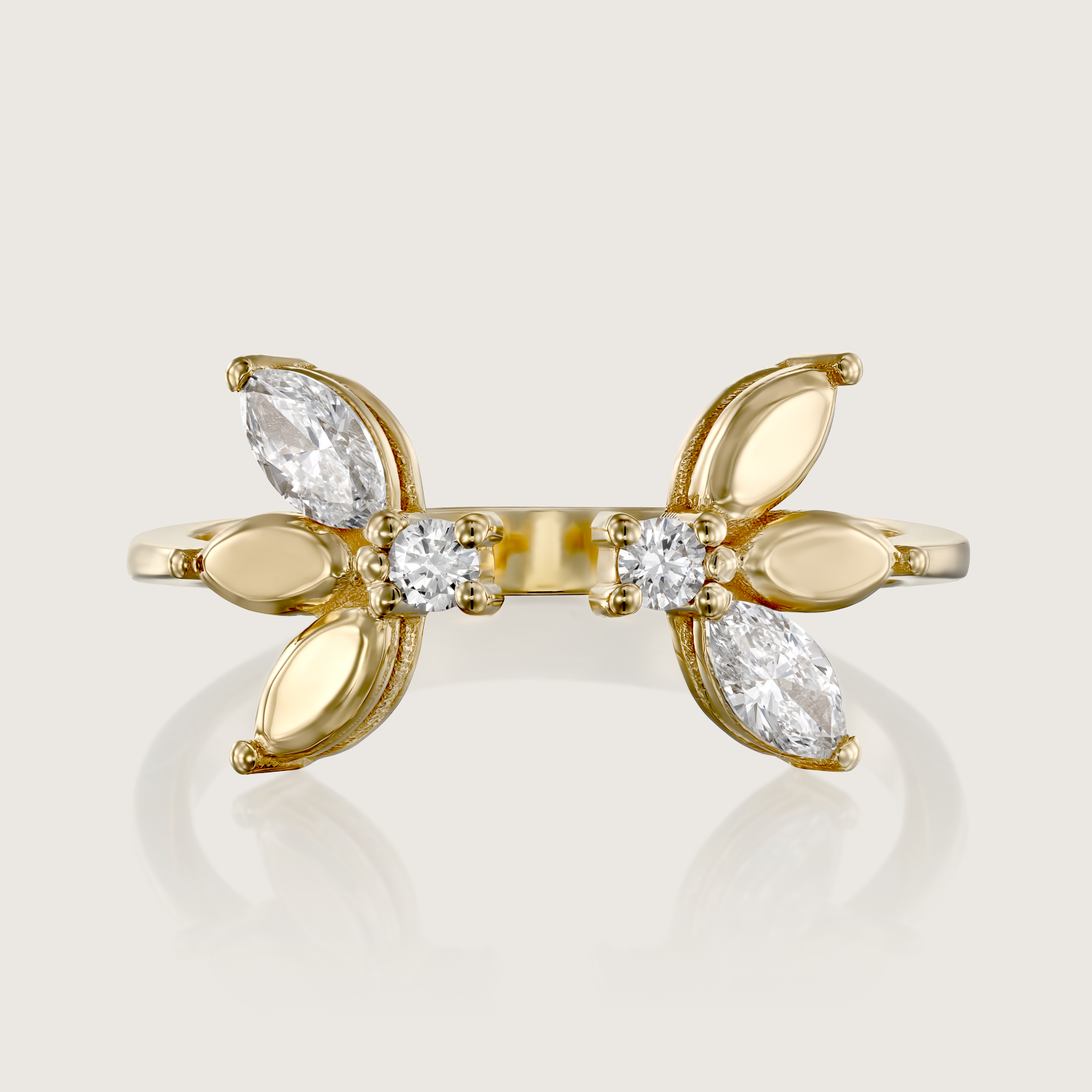 Enlarged Jeanne Bécu Open Gold Ring