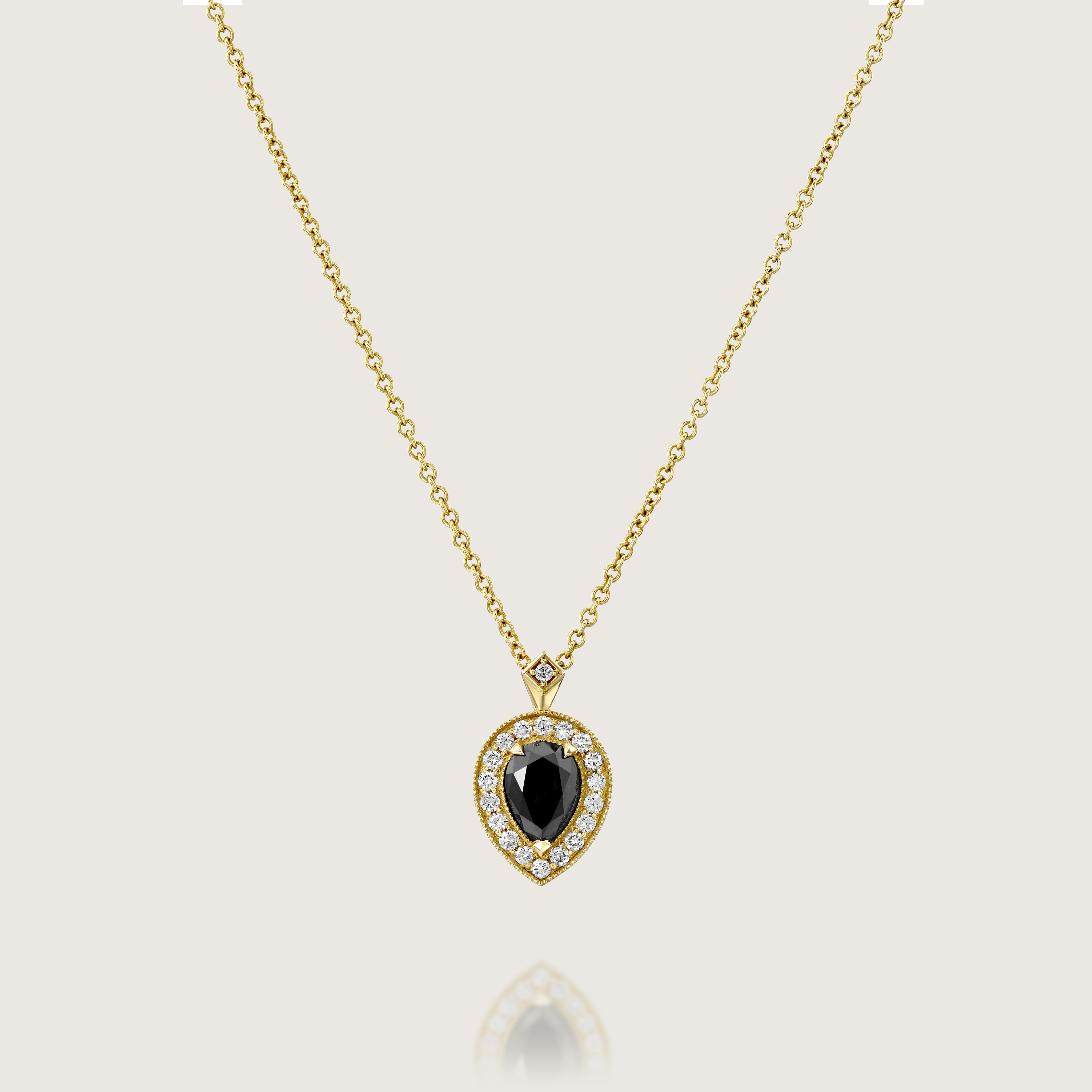 Luna Necklace with Black Diamond