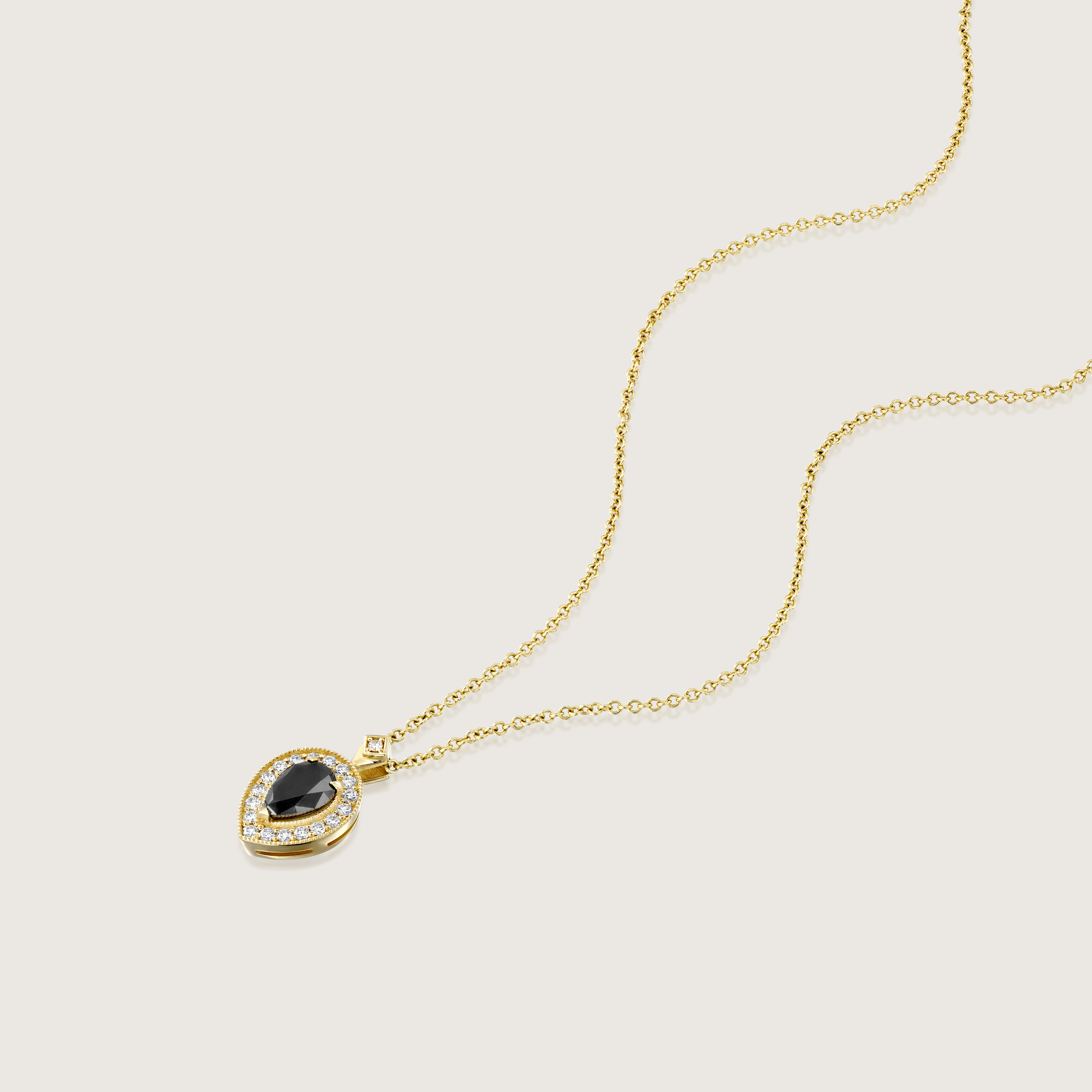 Luna Necklace with Black Diamond