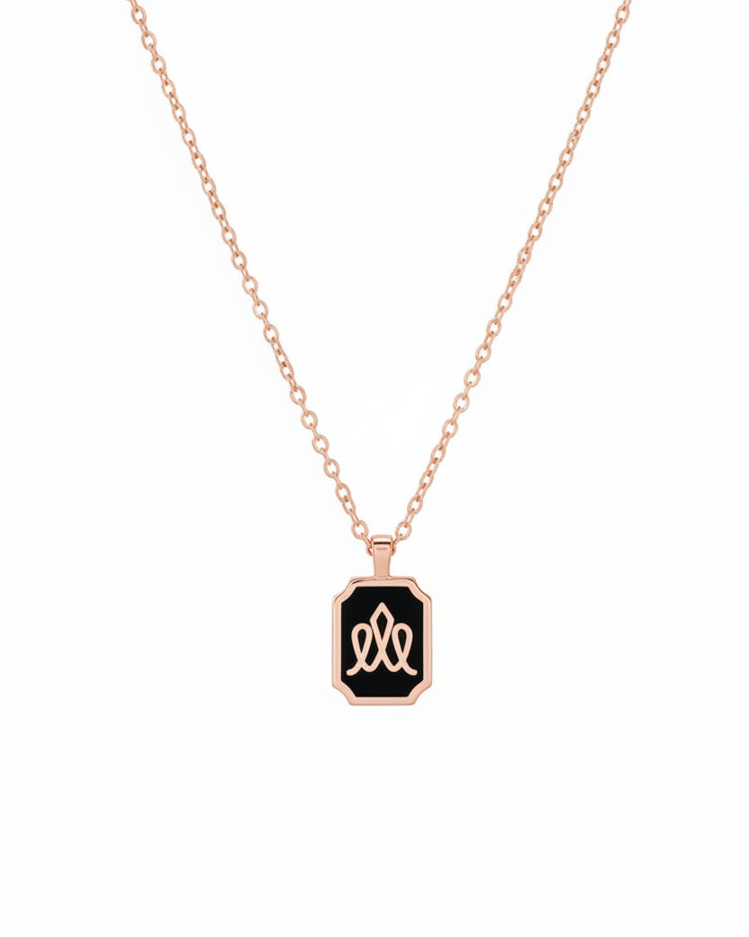 Enamel Crown Necklace
