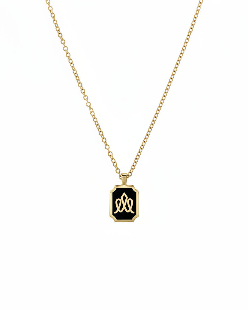 Enamel Crown Necklace