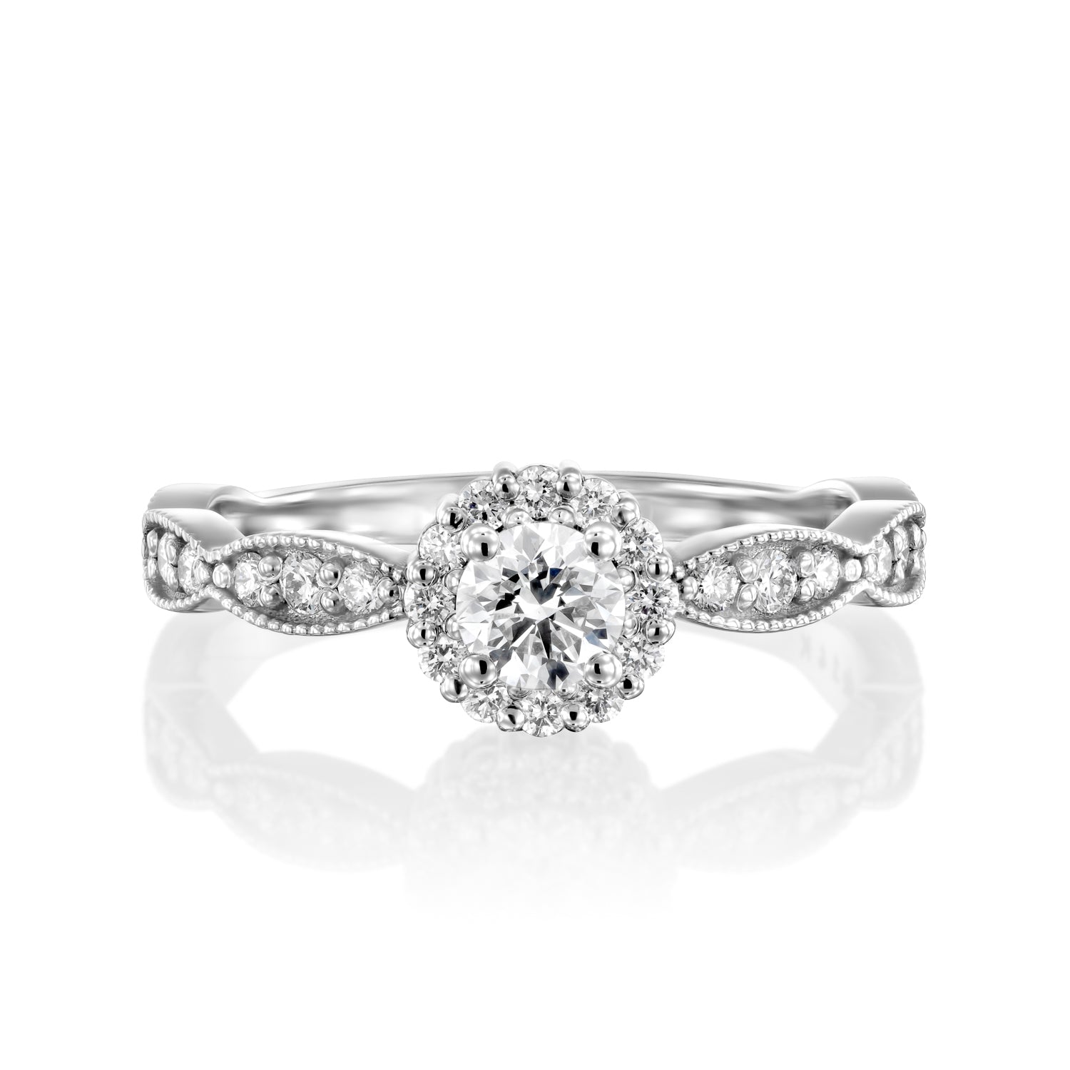 Elizabeth Gold Ring White Diamonds