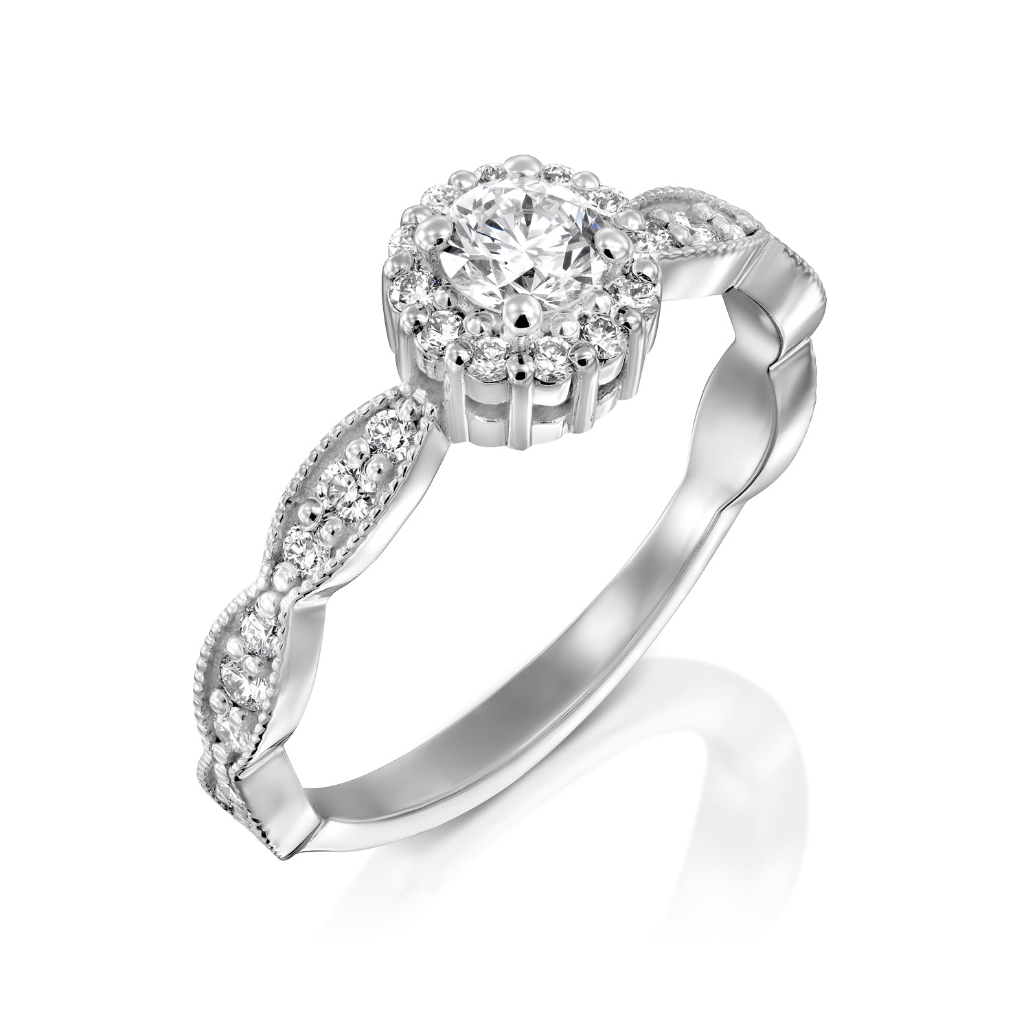 Elizabeth Gold Ring White Diamonds