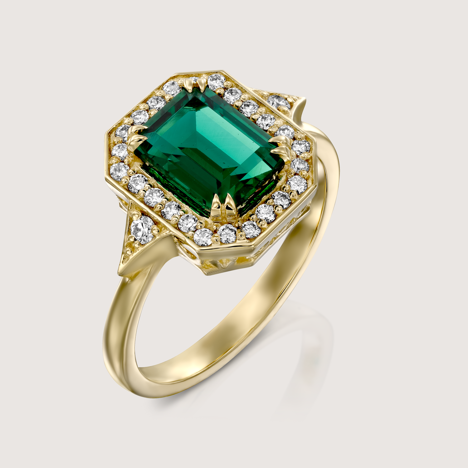 Katerina Ring With Chatham Emerald