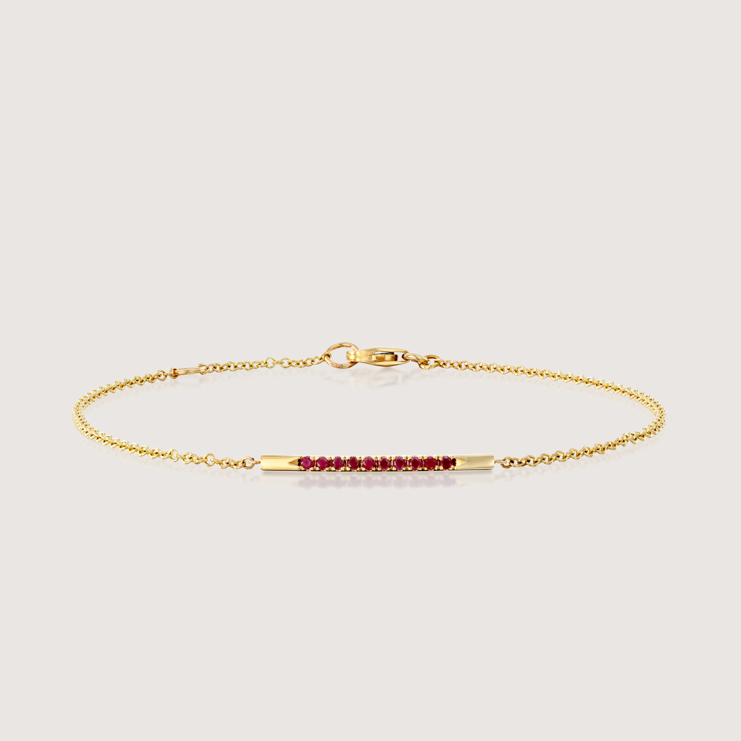 Andrea  Gold Bracelet Set With rubies
