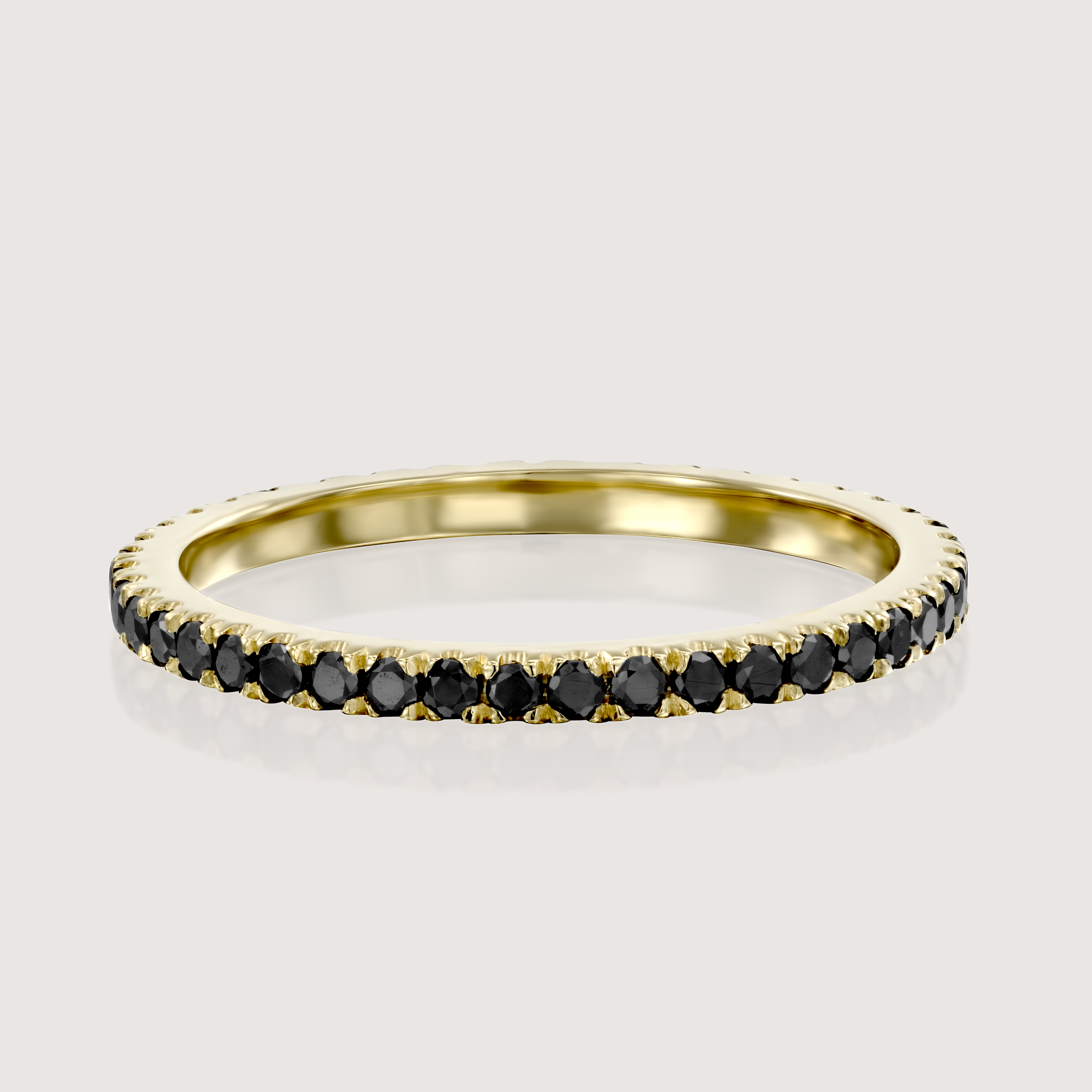 Eternity Gold Ring Black Diamonds