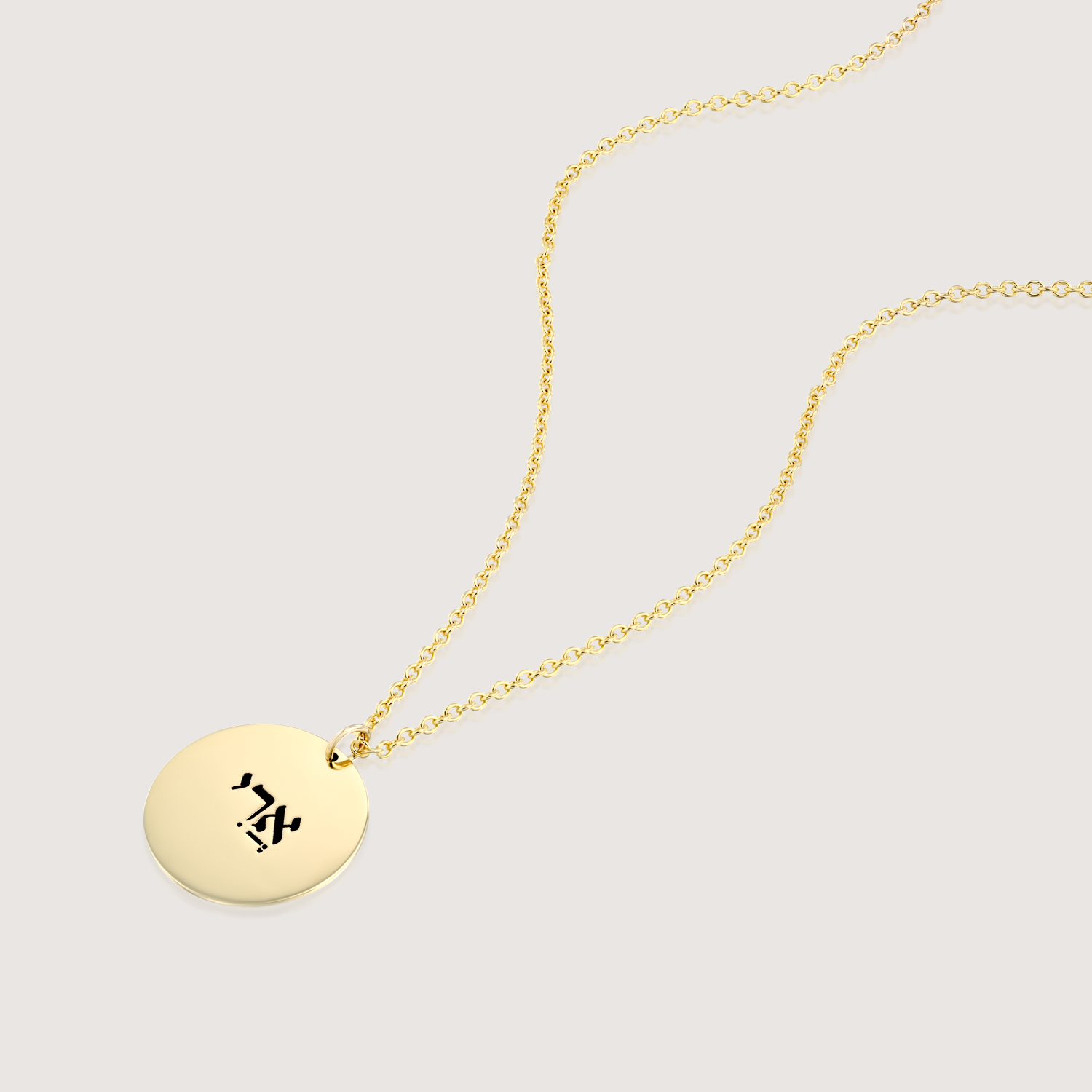 Chiara Gold Necklace Portrait & Name Engraving