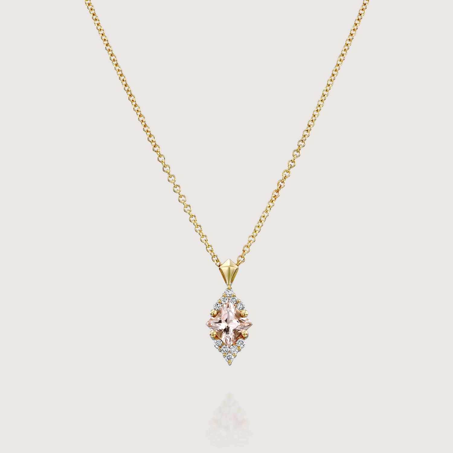 Juliette Necklace With Diamonds and Morganite