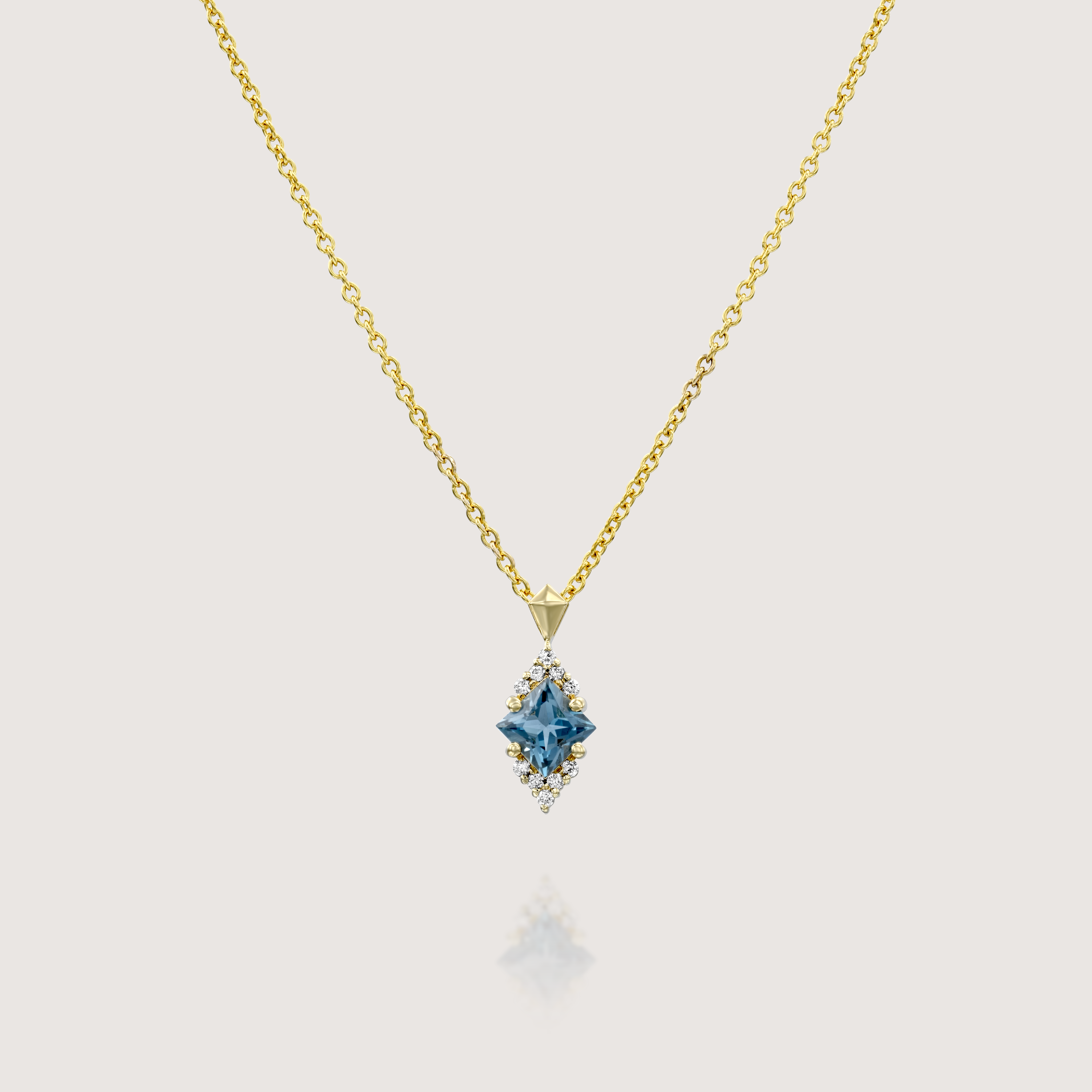 Juliette Necklace With Diamonds and Blue Topaz