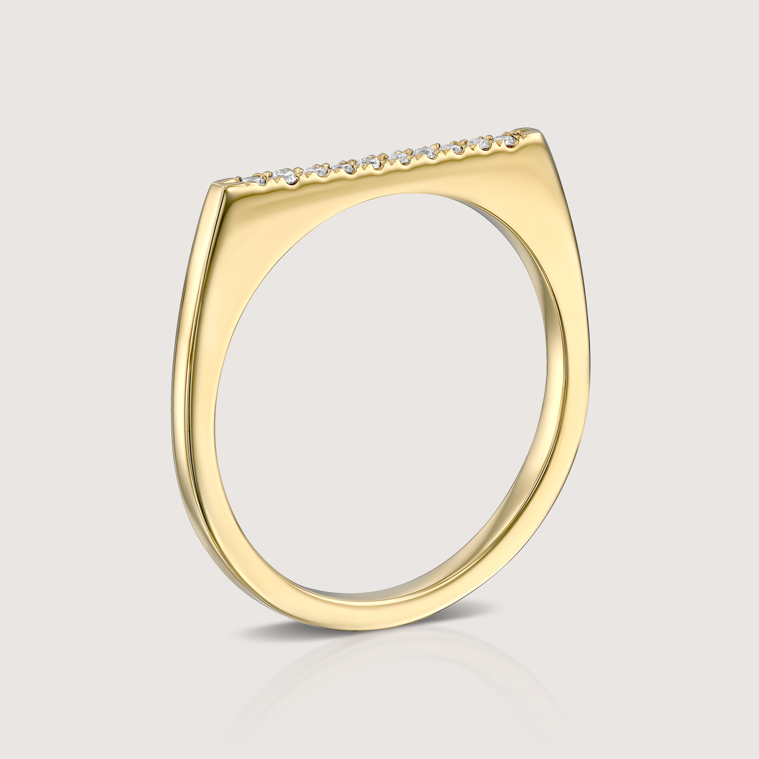 Miranda Encrusted Gold Ring White Diamonds