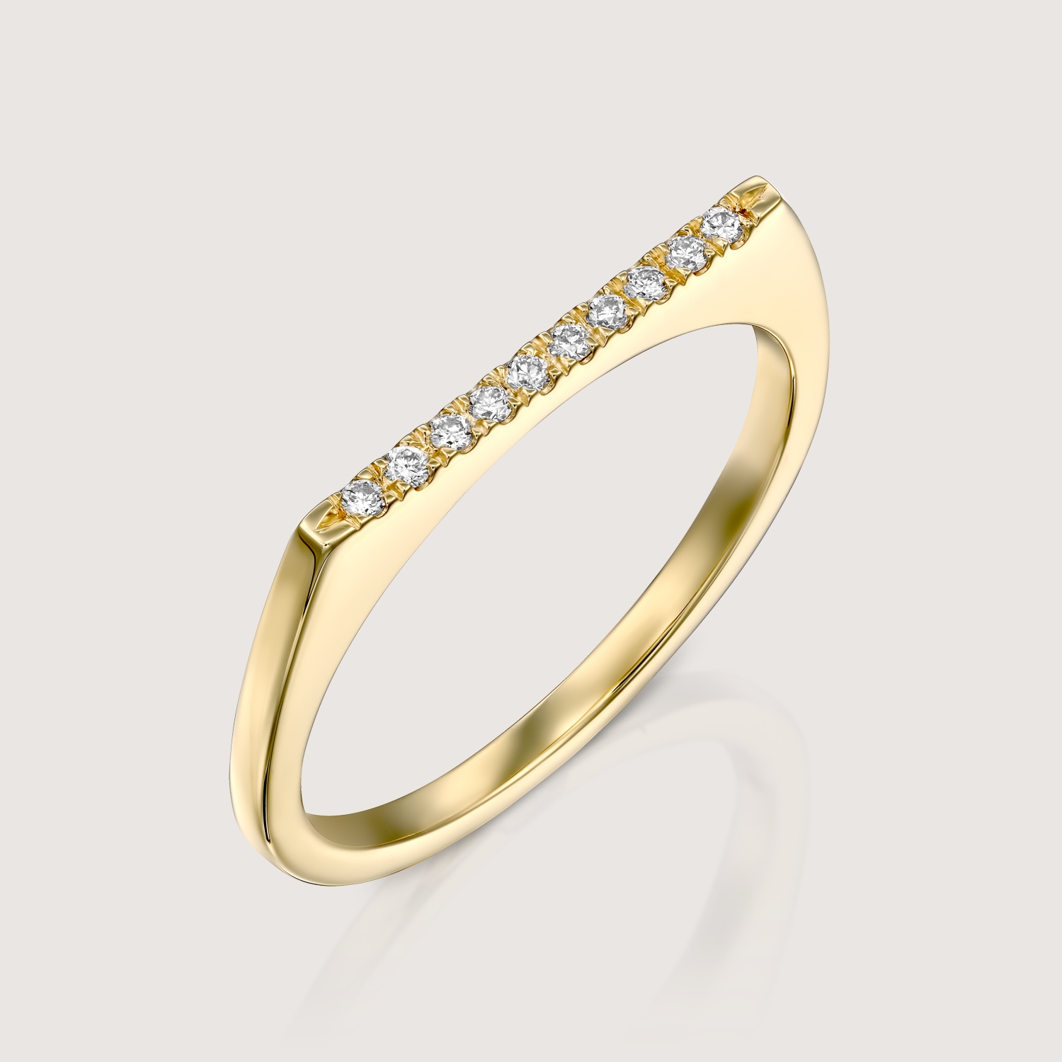 Miranda Encrusted Gold Ring White Diamonds