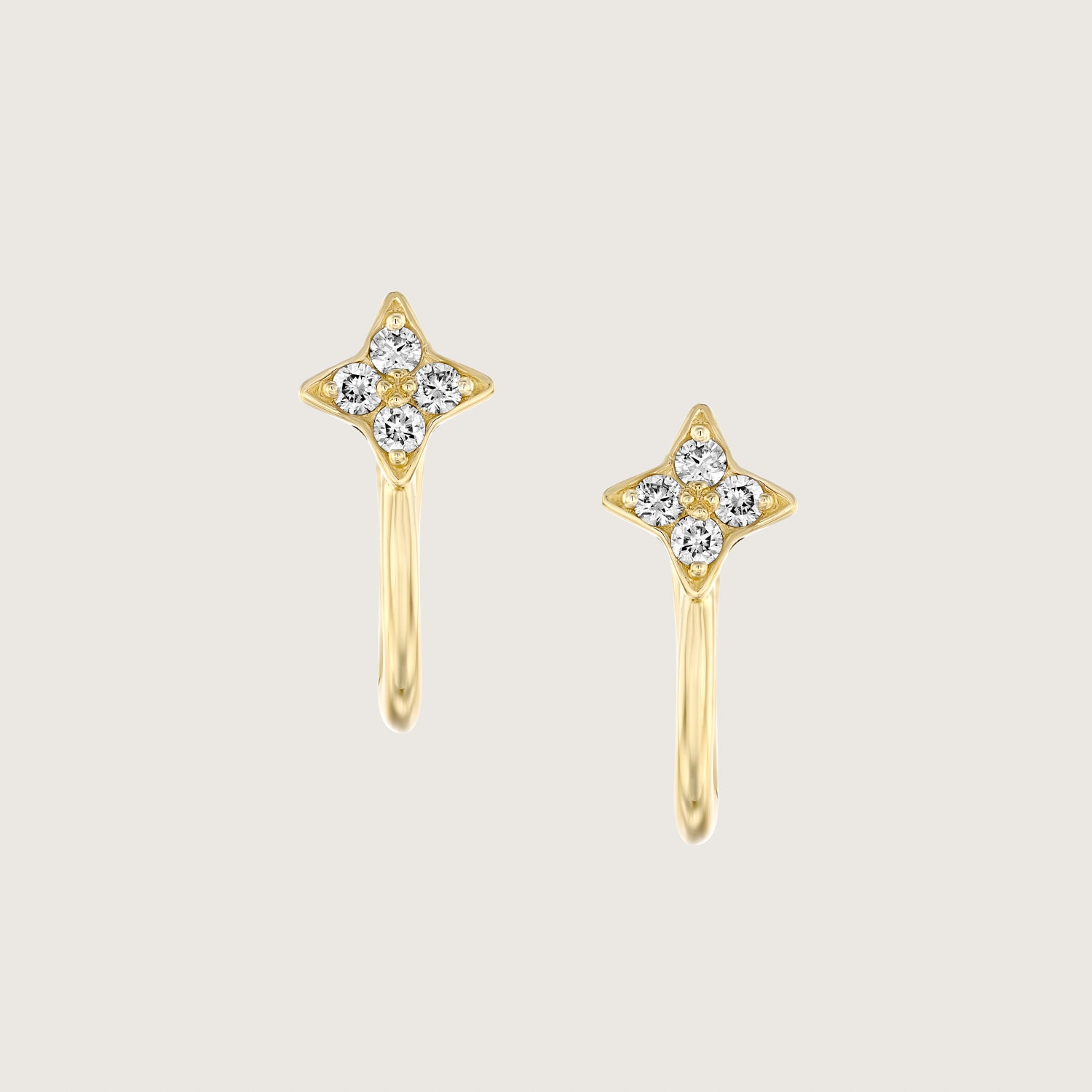 Venus English Hoop Earring with white Diamonds