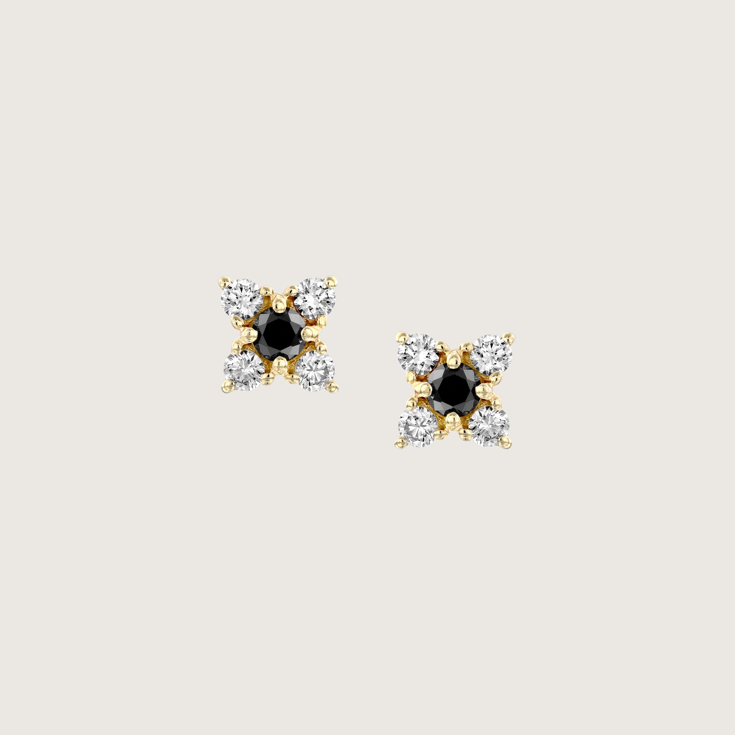 Eliana Gold Earring Black & White Diamonds