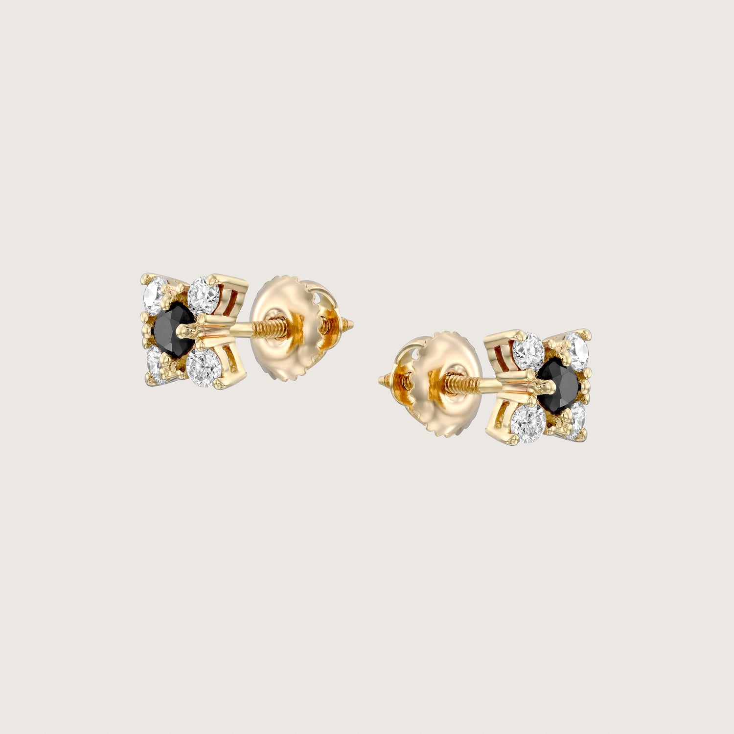 Eliana Gold Earring Black & White Diamonds