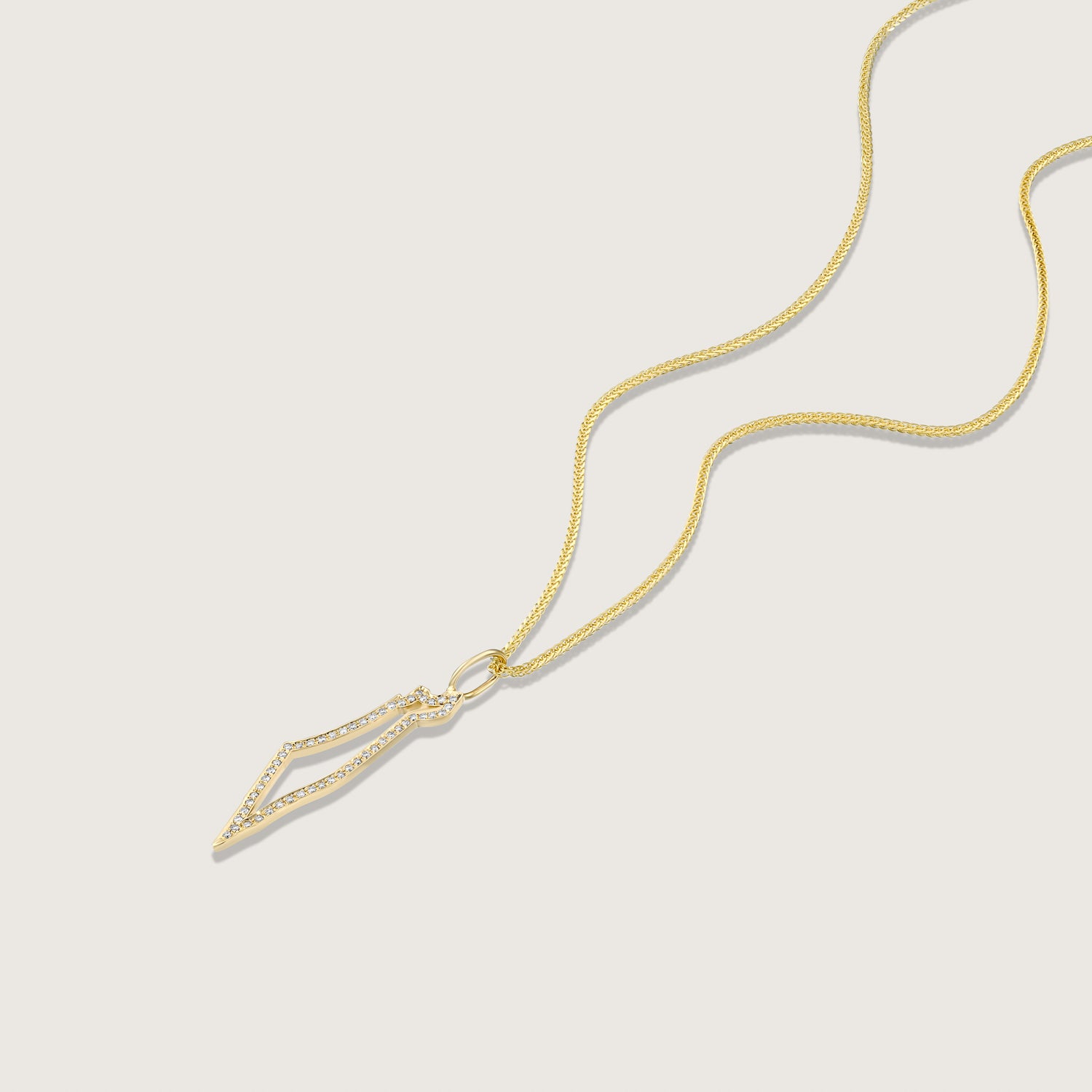 Israel Frame Gold pendant With White Diamonds