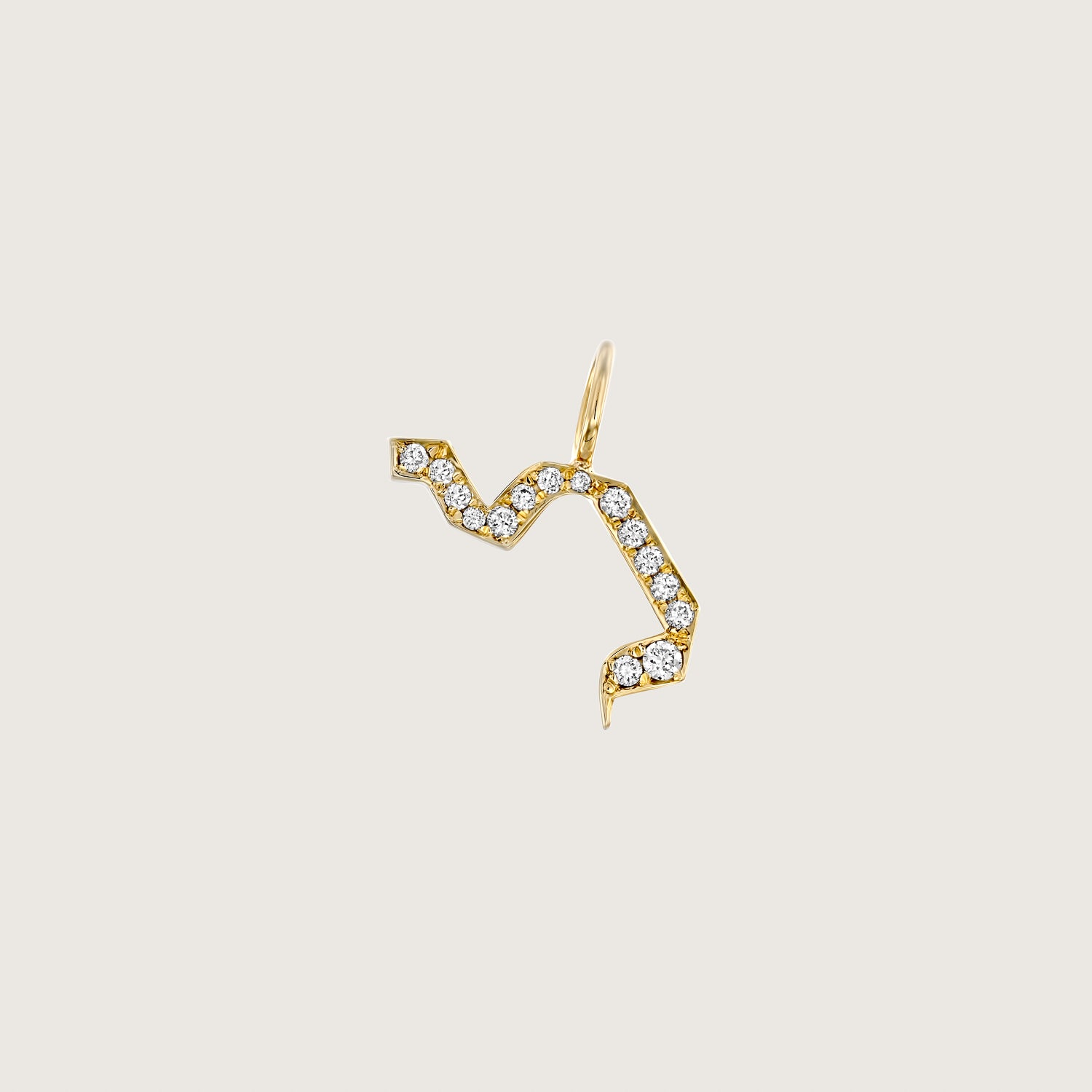 Letter Pendant Small Aleph-Bet Encrusted Pendant White Diamonds