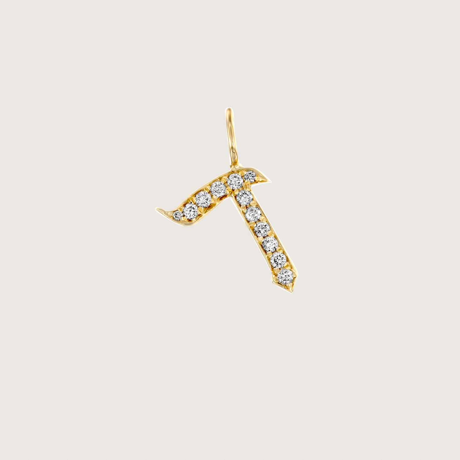 Letter Necklace - Small Aleph-Bet Encrusted Pendant