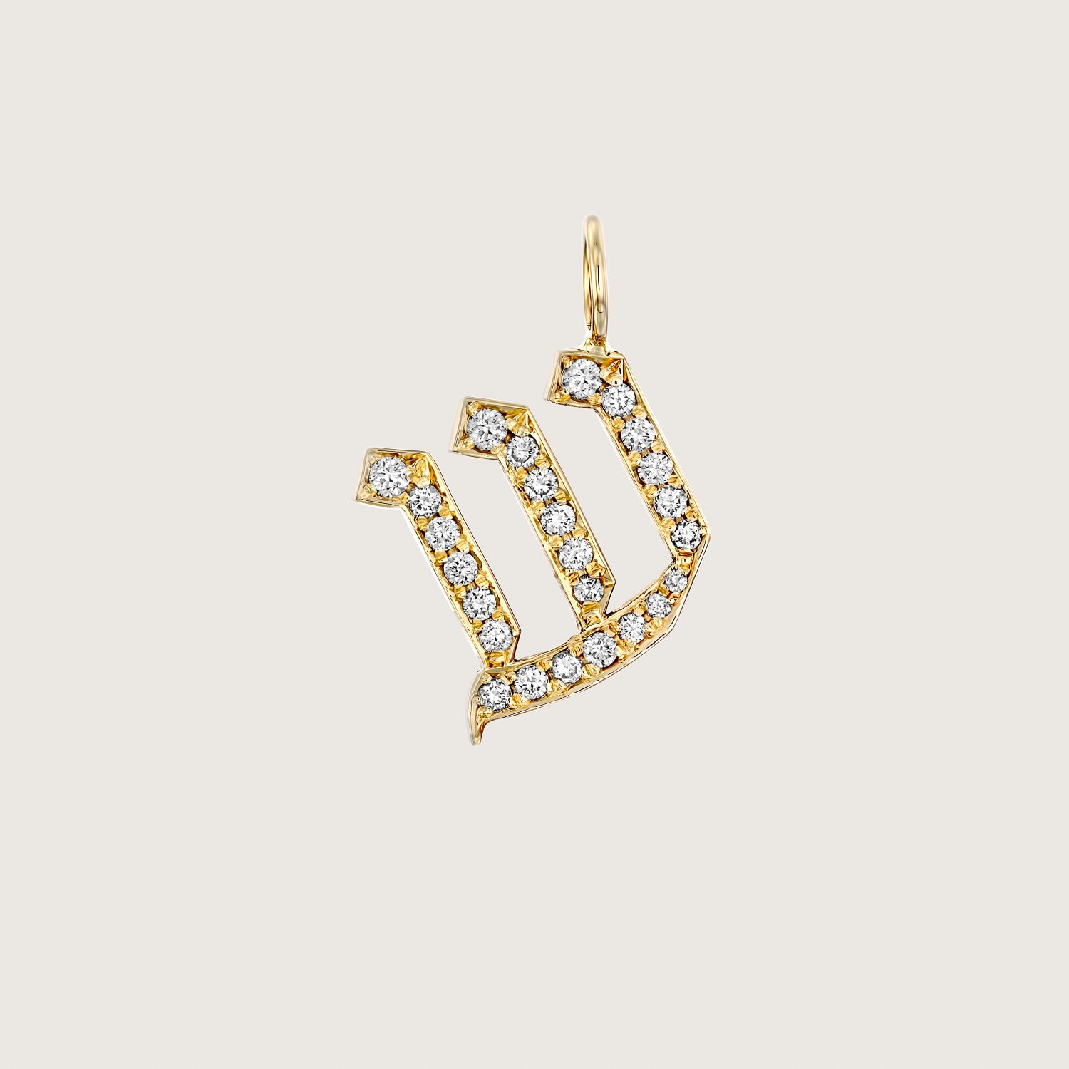 Letter Necklace - Small Aleph-Bet Encrusted Pendant