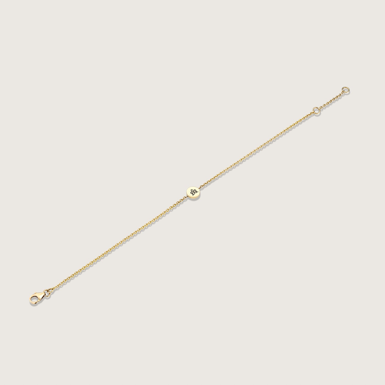 Round Crown element gold chain bracelet