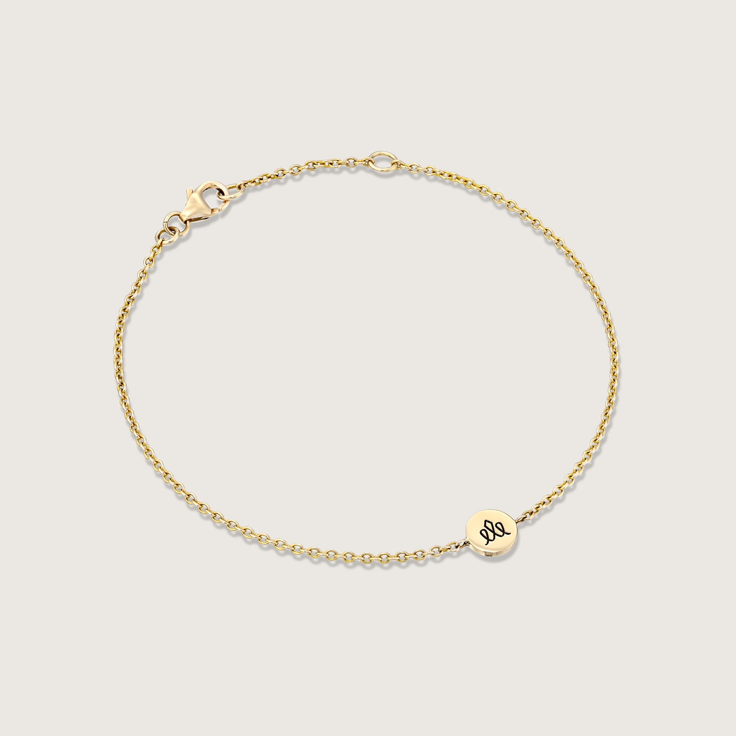 Round Crown element gold chain bracelet