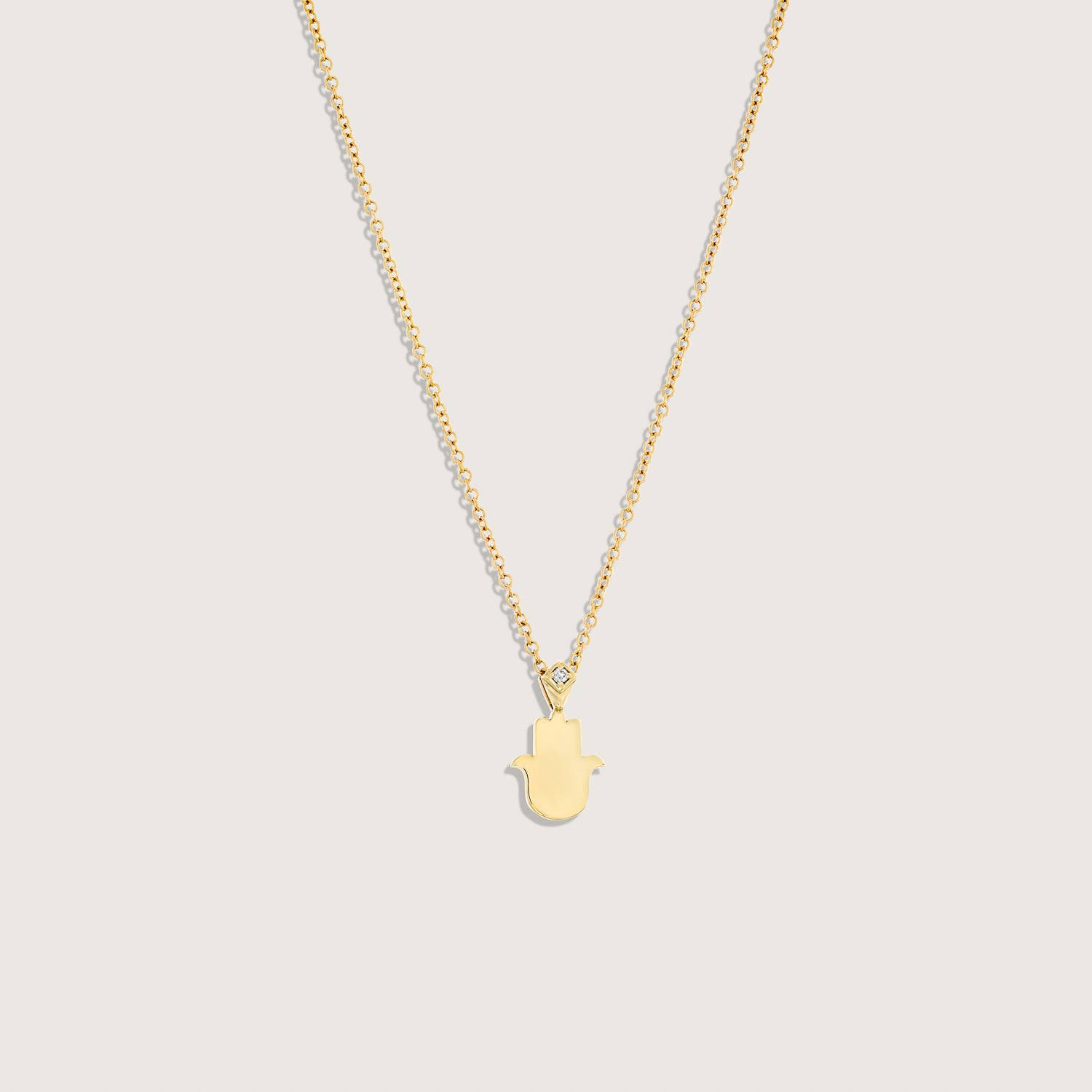 Hamsa Gold Necklace Diamond
