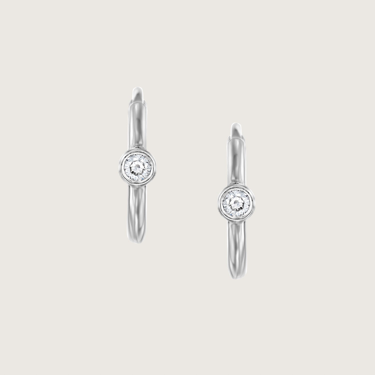 Alexis Hoop Gold Earring with White Diamond