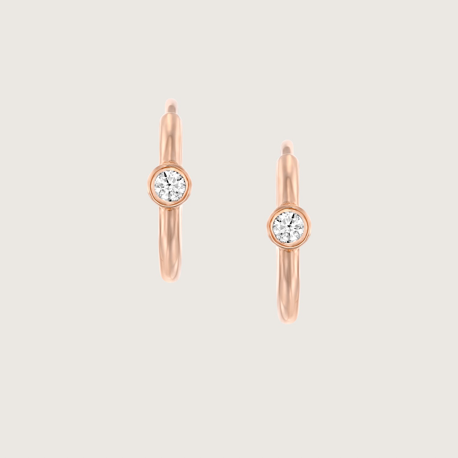 Alexis Hoop Gold Earring with White Diamond