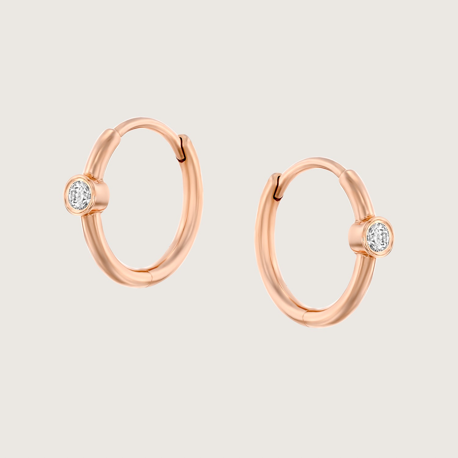 Alexis Hoop Gold Earring with White Diamond