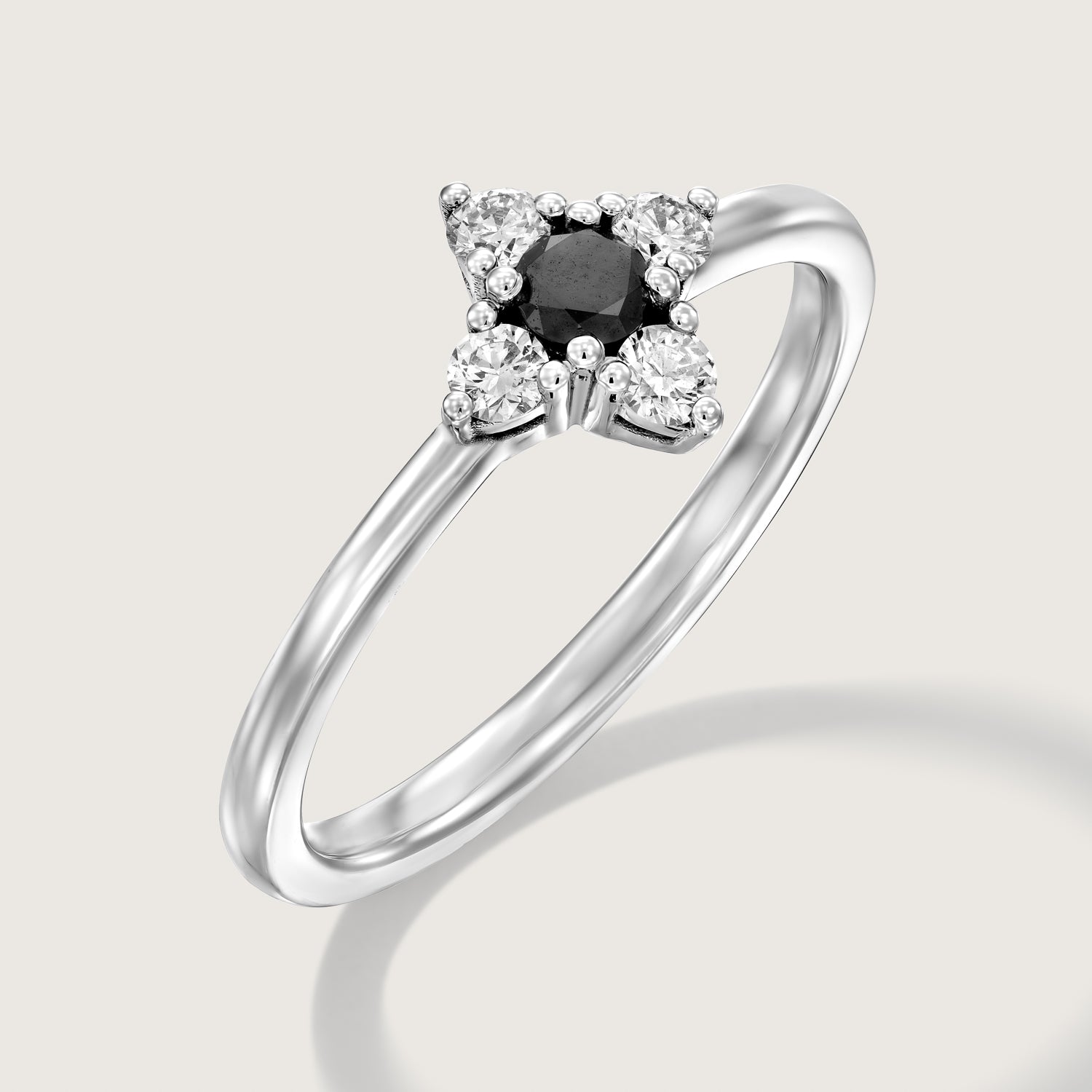 Eliana Gold Ring with Black & White Diamonds