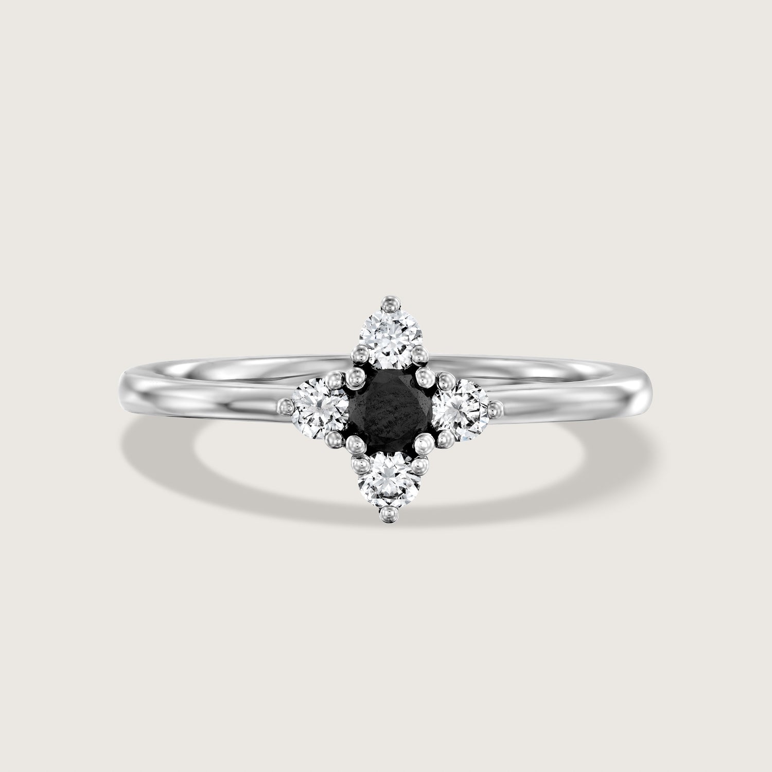 Eliana Gold Ring with Black & White Diamonds
