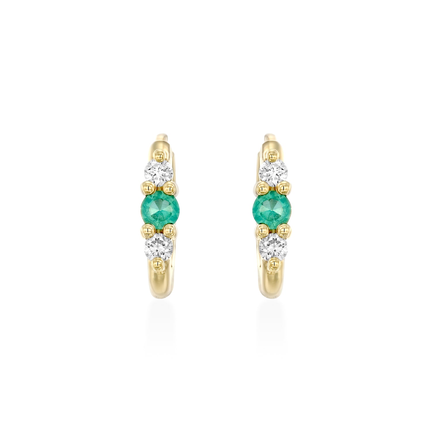 Audrey medium Hoop With Emerald And White Diamonds