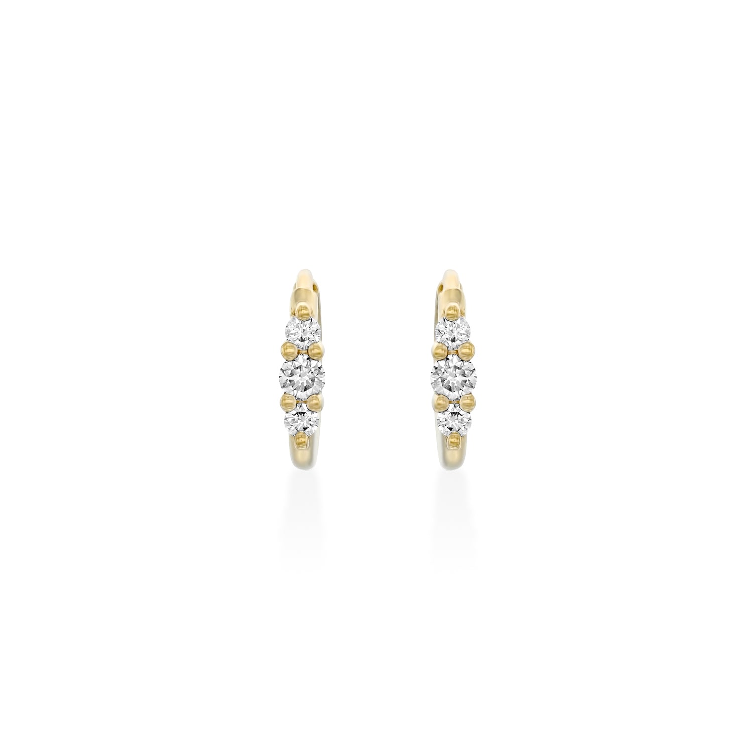 Audrey Mini Hoop Earring with White Diamonds