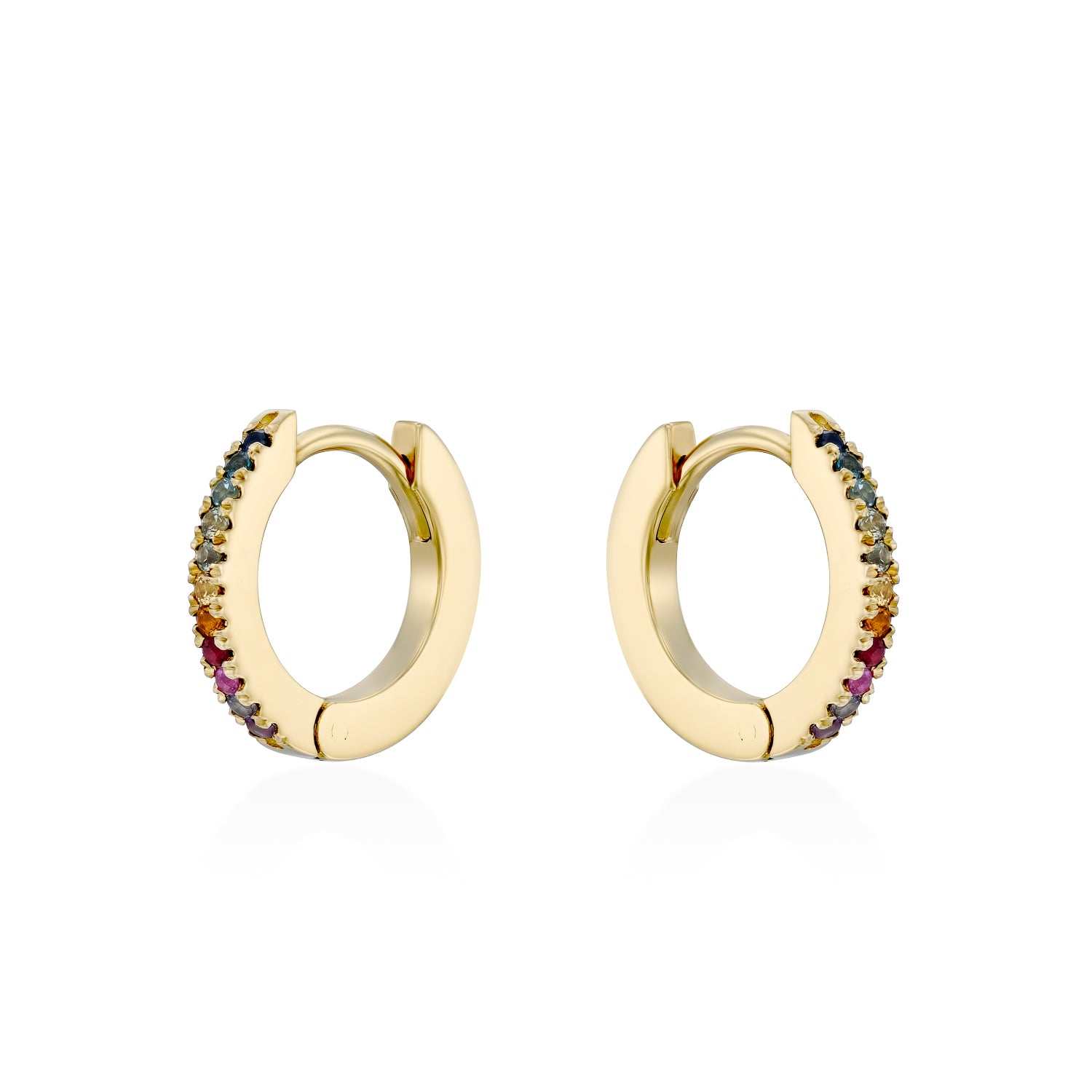Khloé Medium Hoop Gold Earring rainbow