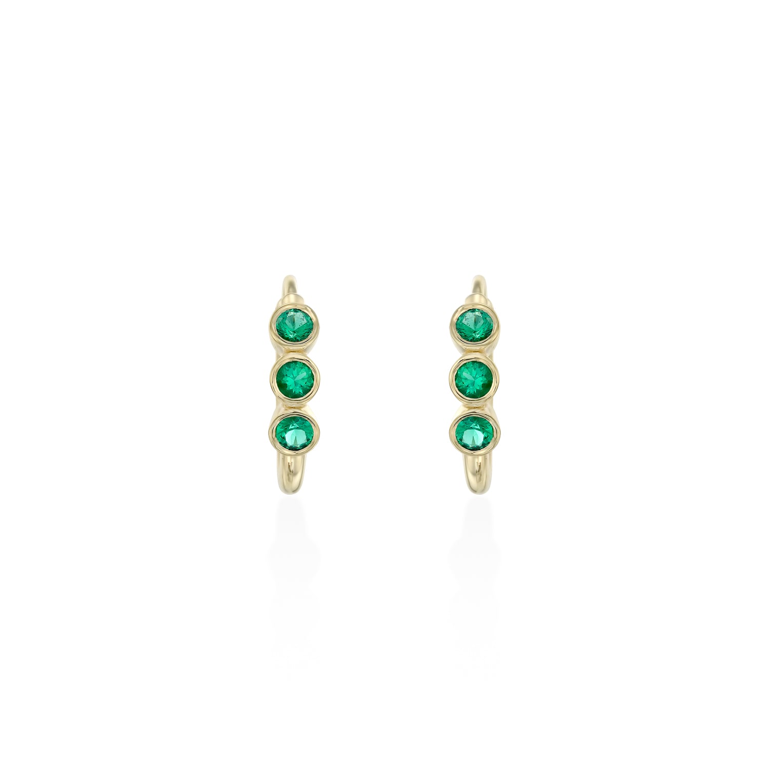 Alin Hoop Gold Earring with Emerald