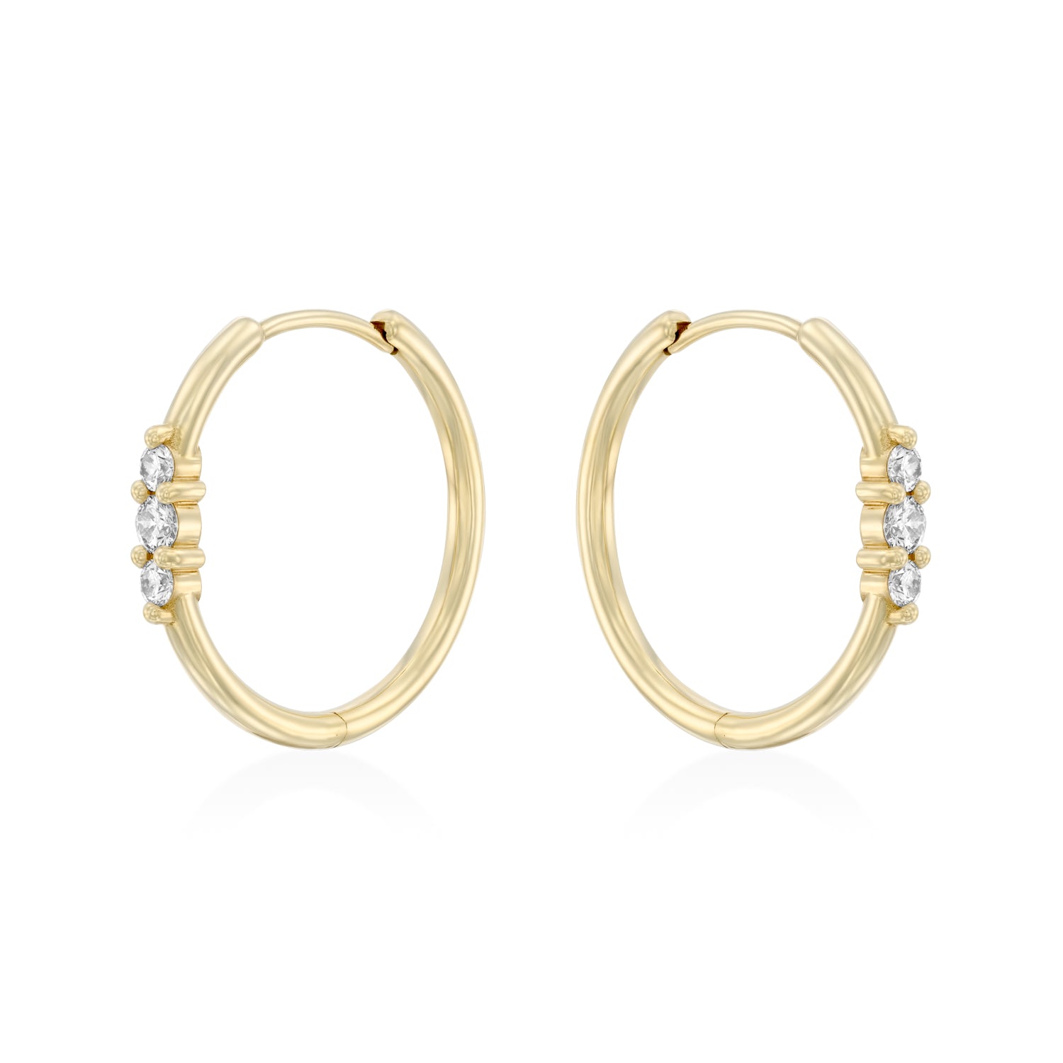 Enlarged Audrey Hoop Earring with White Diamonds