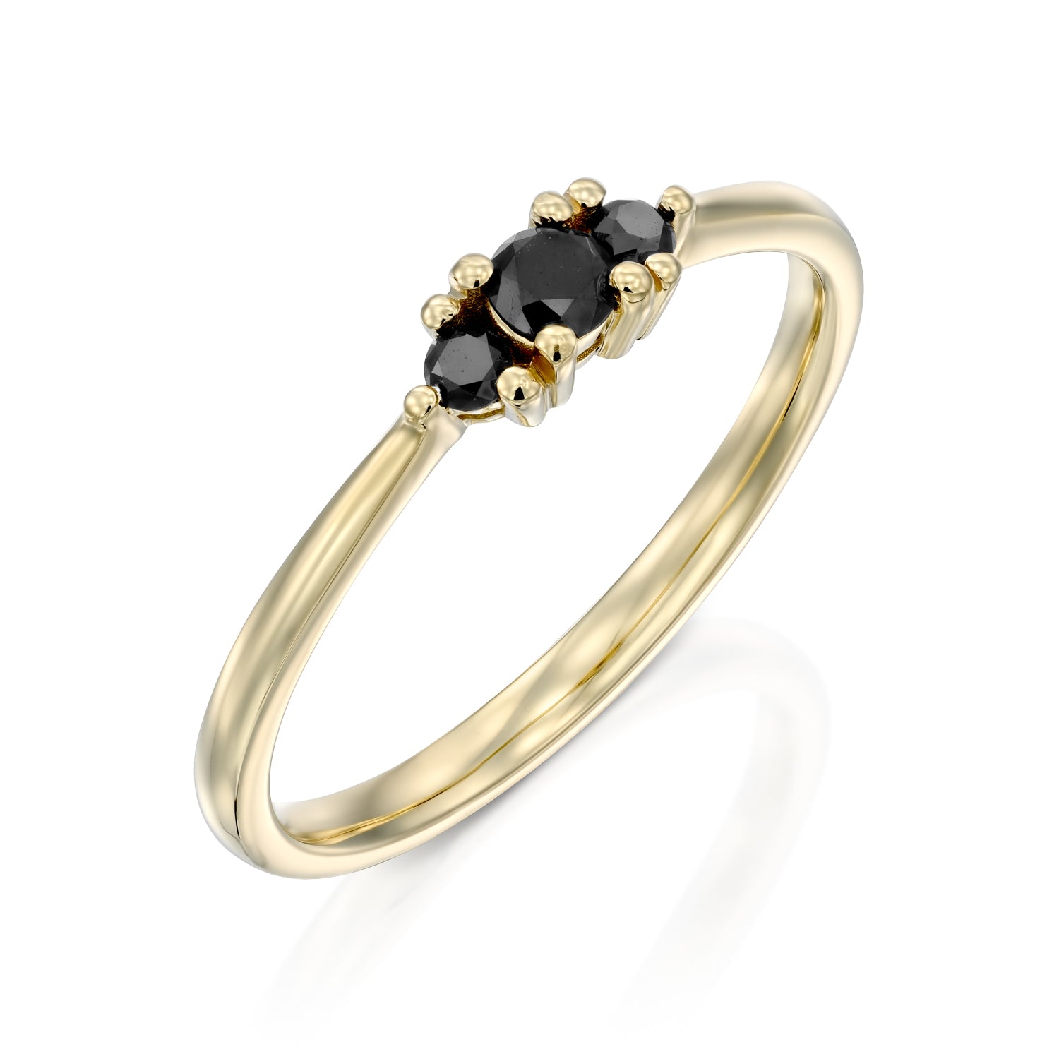 Audrey Gold Ring 3mm black Diamond