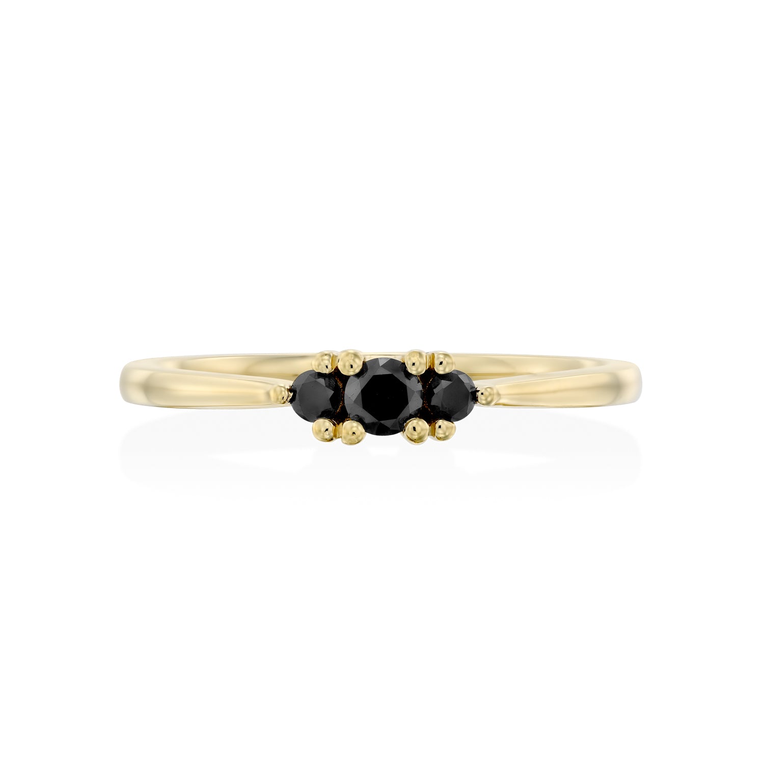 Audrey Gold Ring 3mm black Diamond
