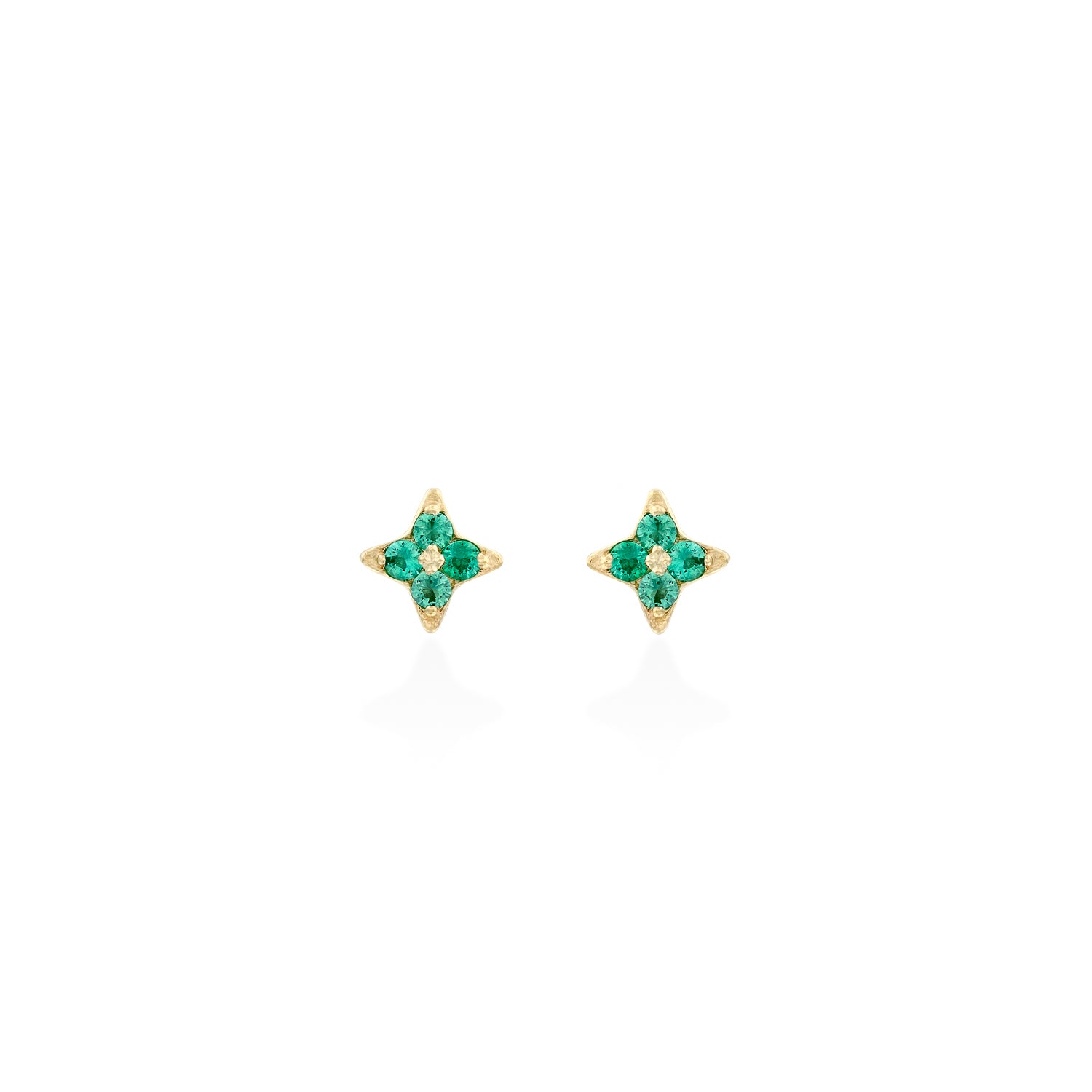 Mini Venus Gold Earring With Emerald