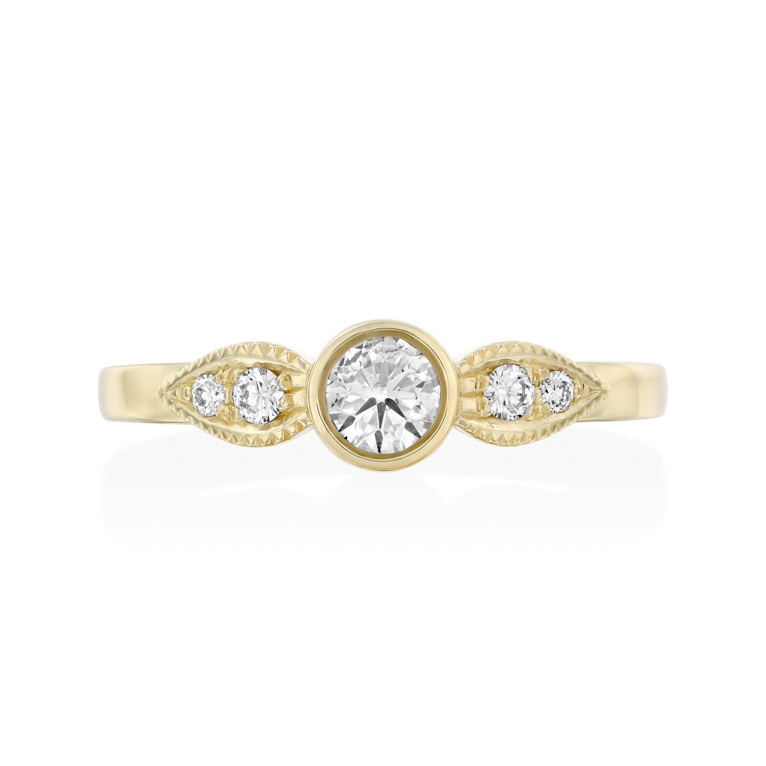 Heleni Gold Ring 4mm White Diamond