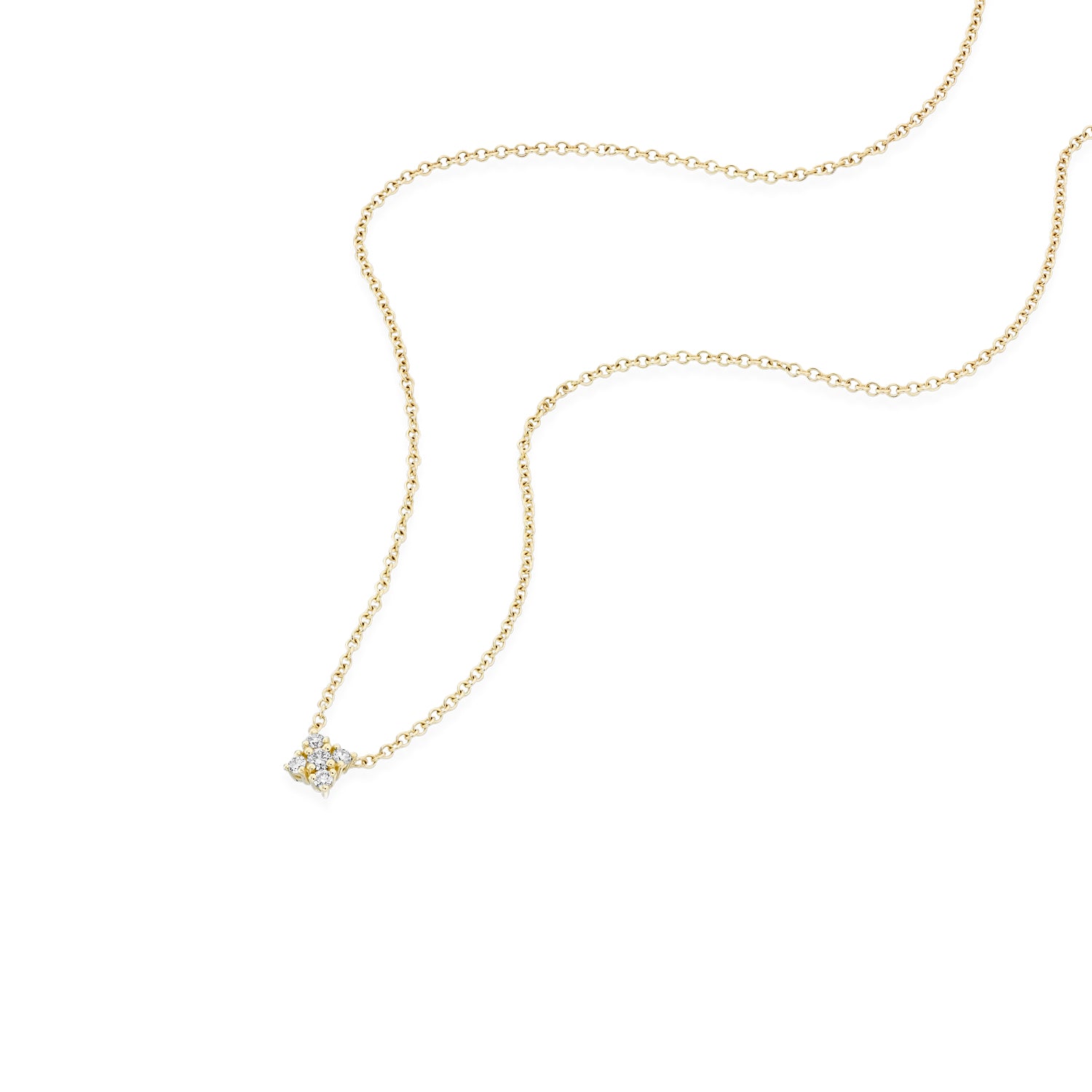 Mini Valentina Gold Necklace White Diamonds