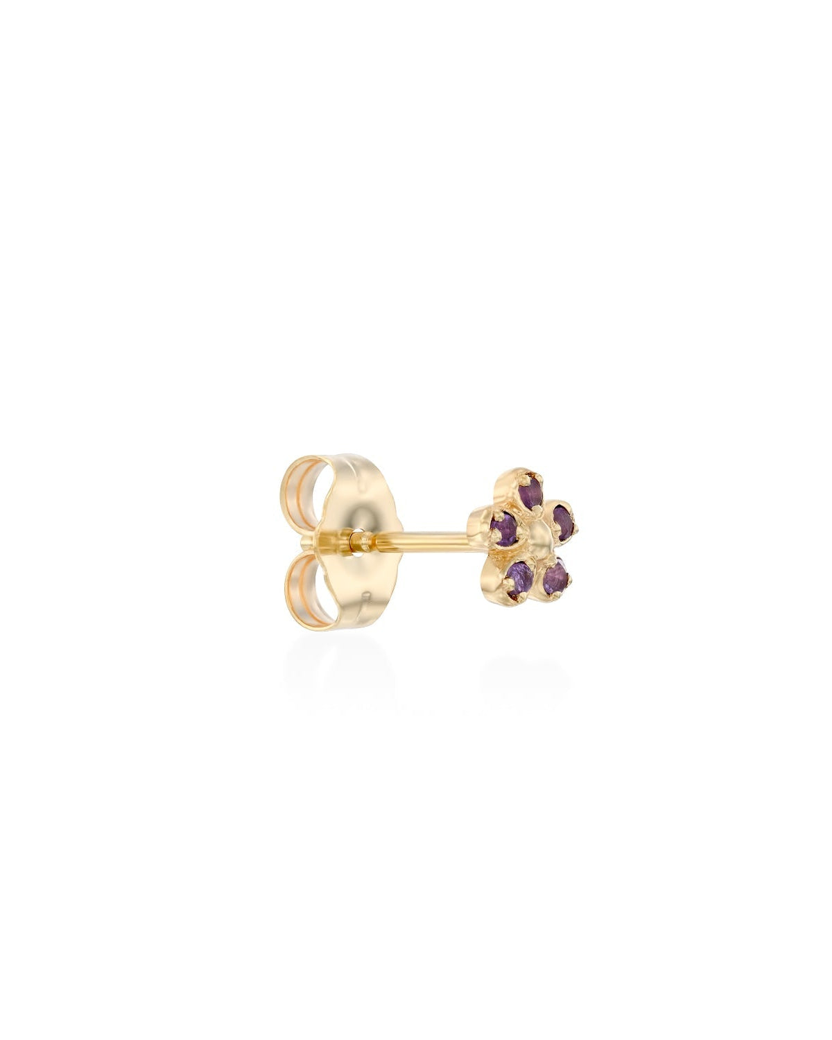 Flower Gold Earrings amethyst