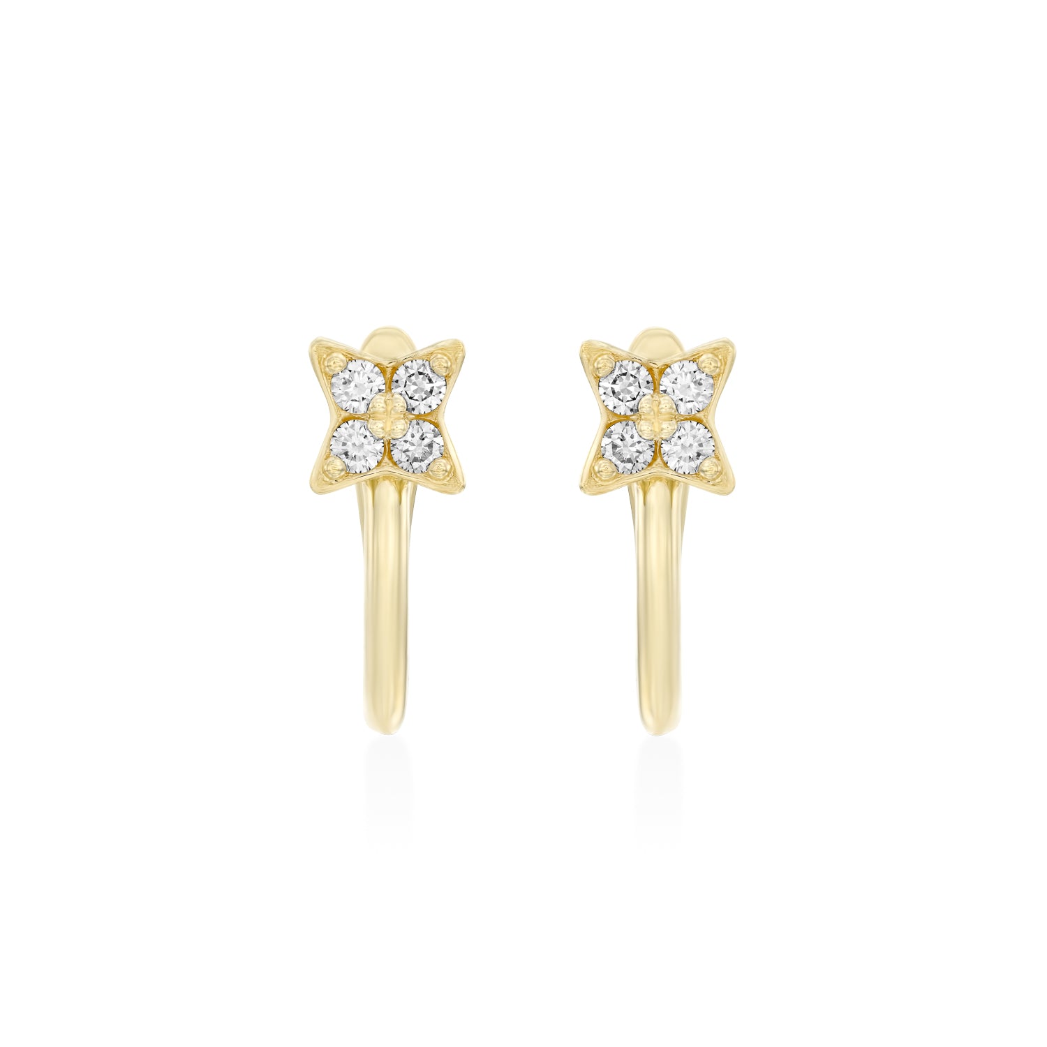 Venus English Hoop Earring with white Diamonds