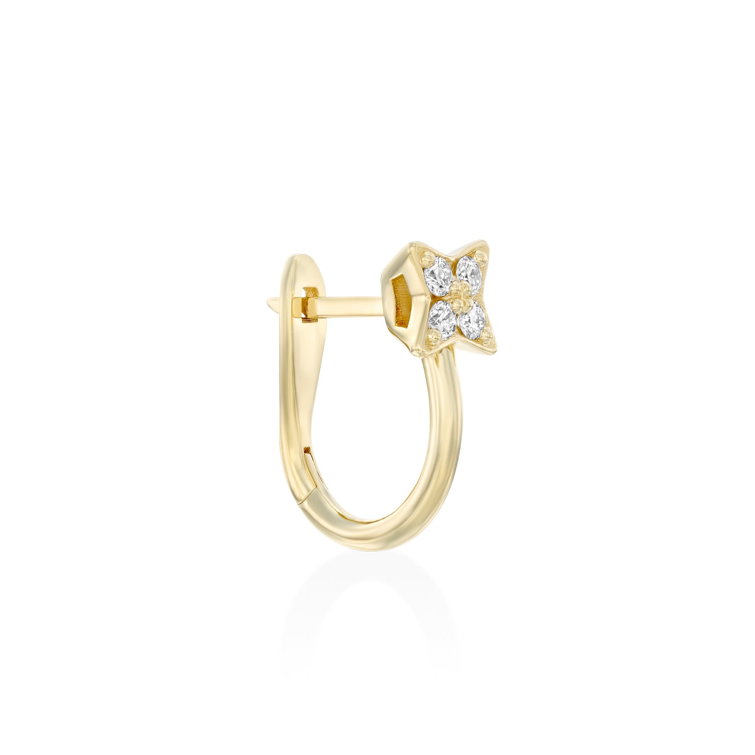Venus English Hoop Earring with white Diamonds