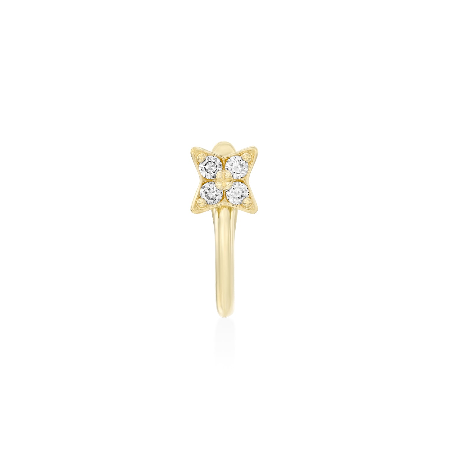 Venus English Hoop Earring with white Diamonds