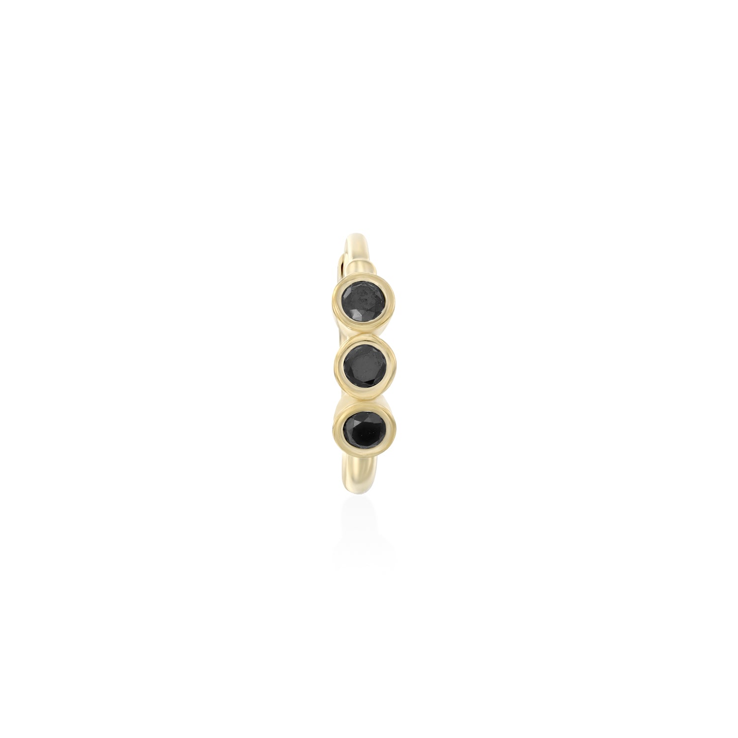 Alin Hoop Gold Earring with black diamond